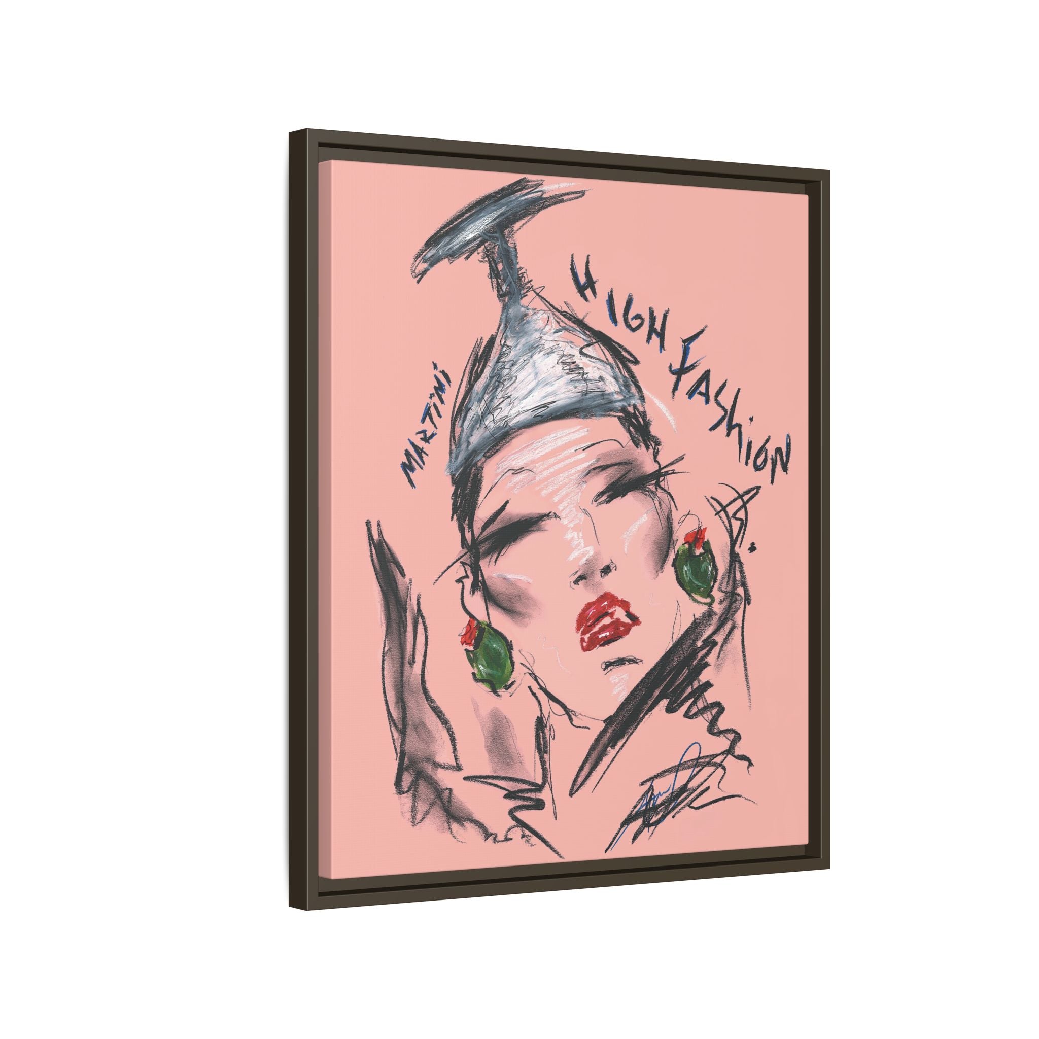 High Fashion Portrait Framed Canvas Wall Art