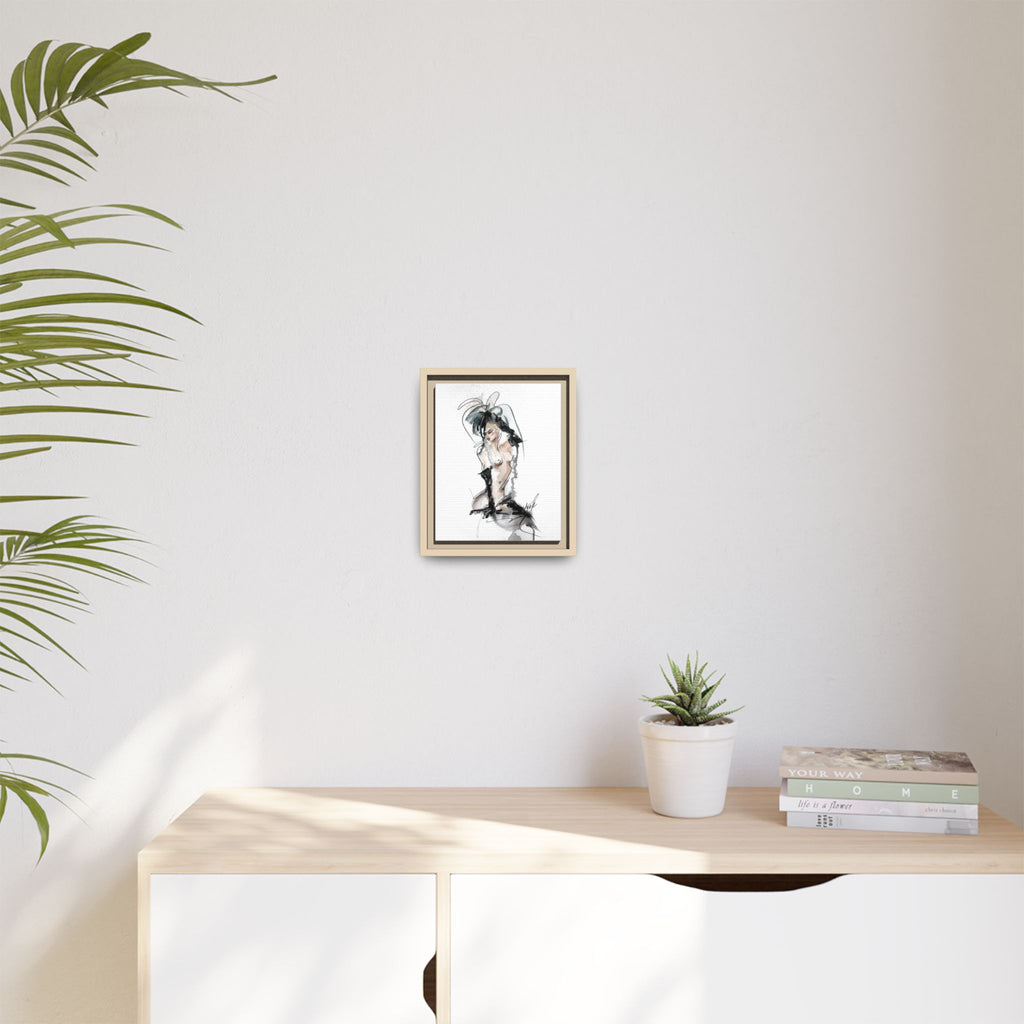 Woman in Black Gloves | Framed Nude Figure Sketch