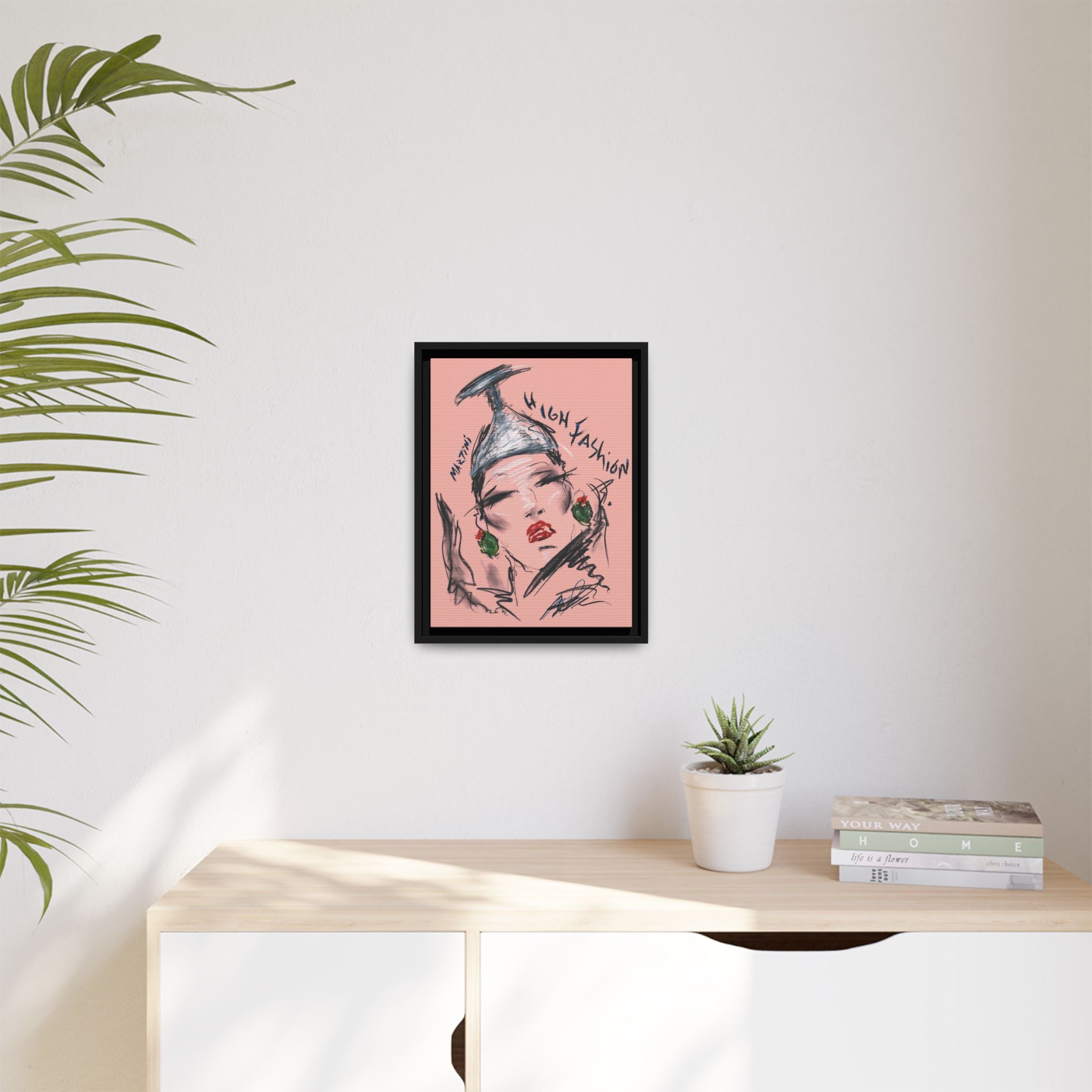 High Fashion Portrait Framed Canvas Wall Art