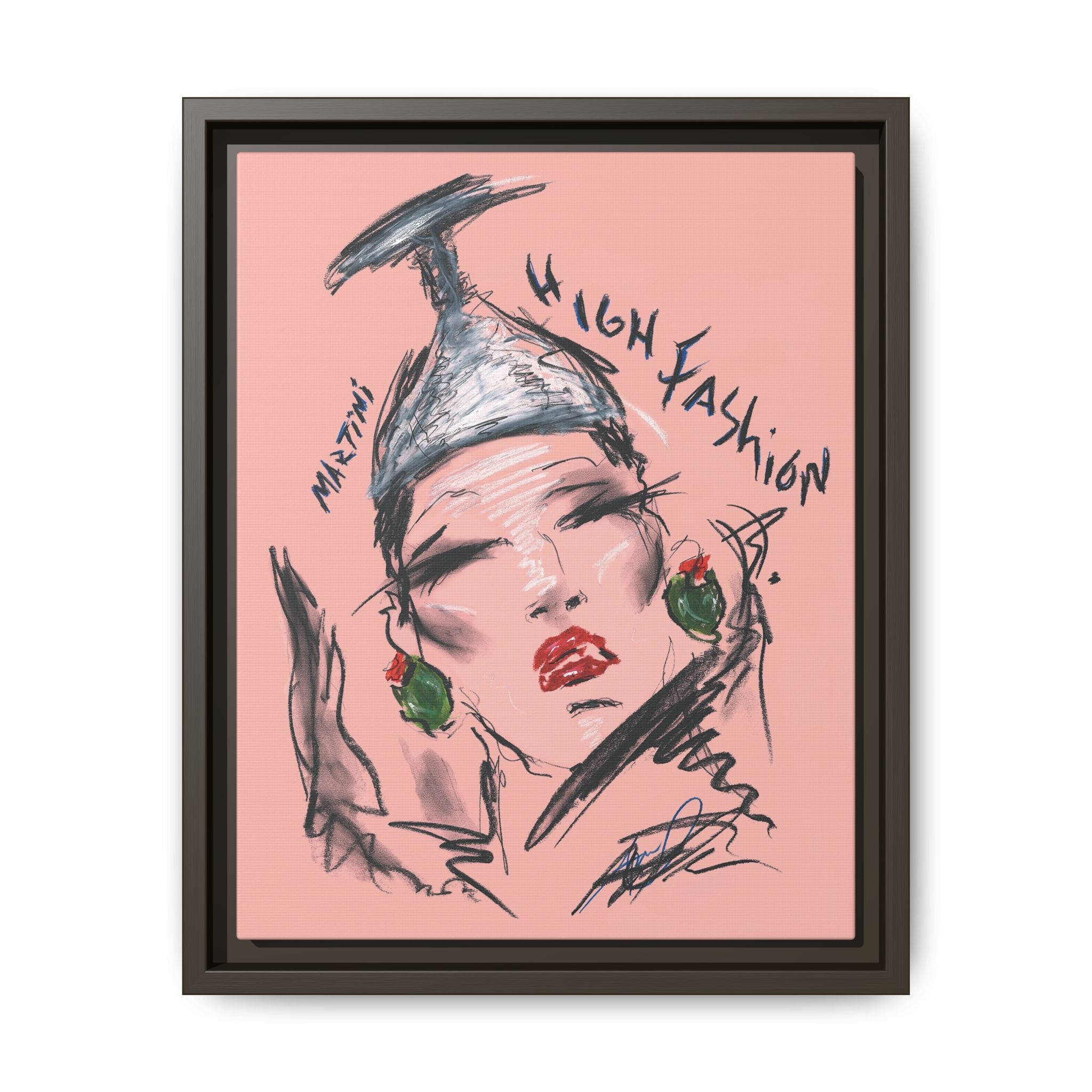 High Fashion Portrait Framed Canvas Wall Art