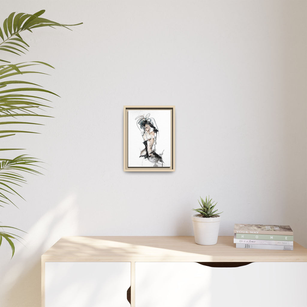 Woman in Black Gloves | Framed Nude Figure Sketch