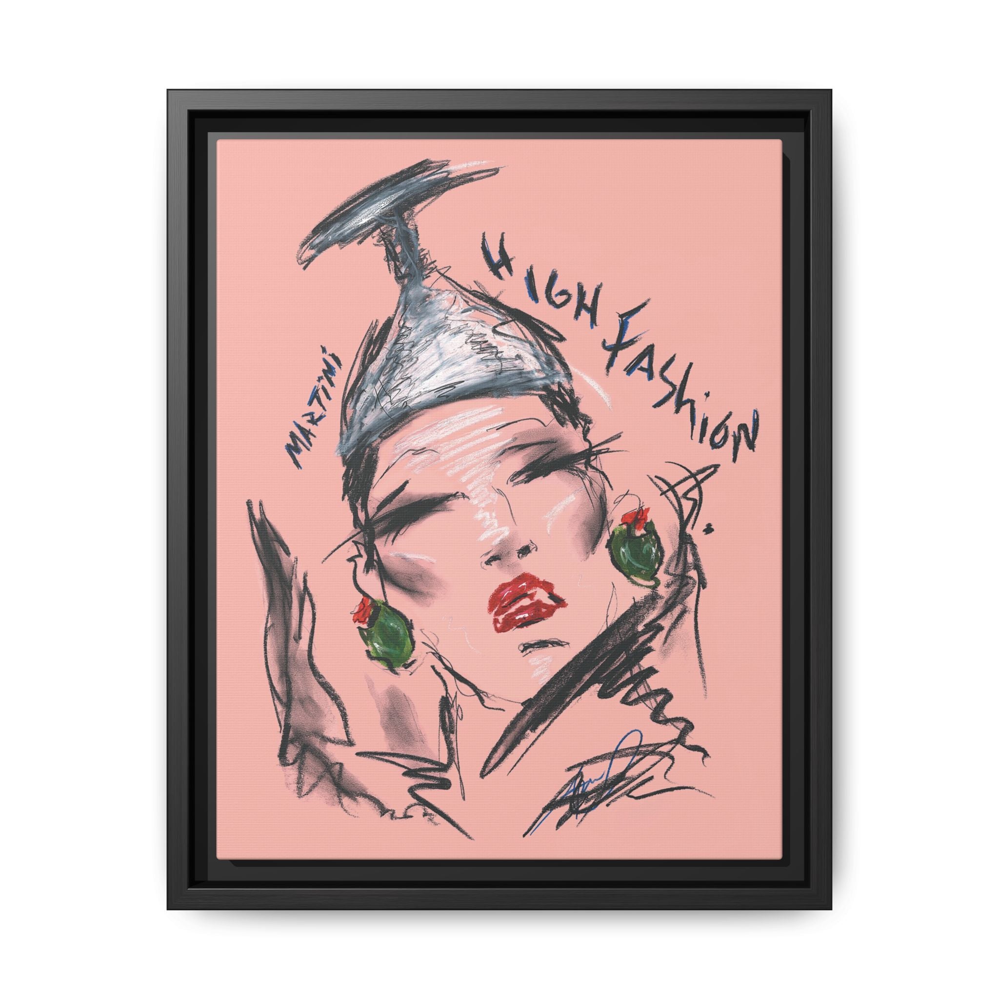 High Fashion Portrait Framed Canvas Wall Art