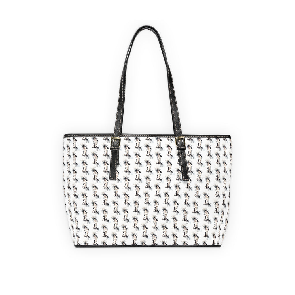 Pin-Up  Print Tote with Black Trim