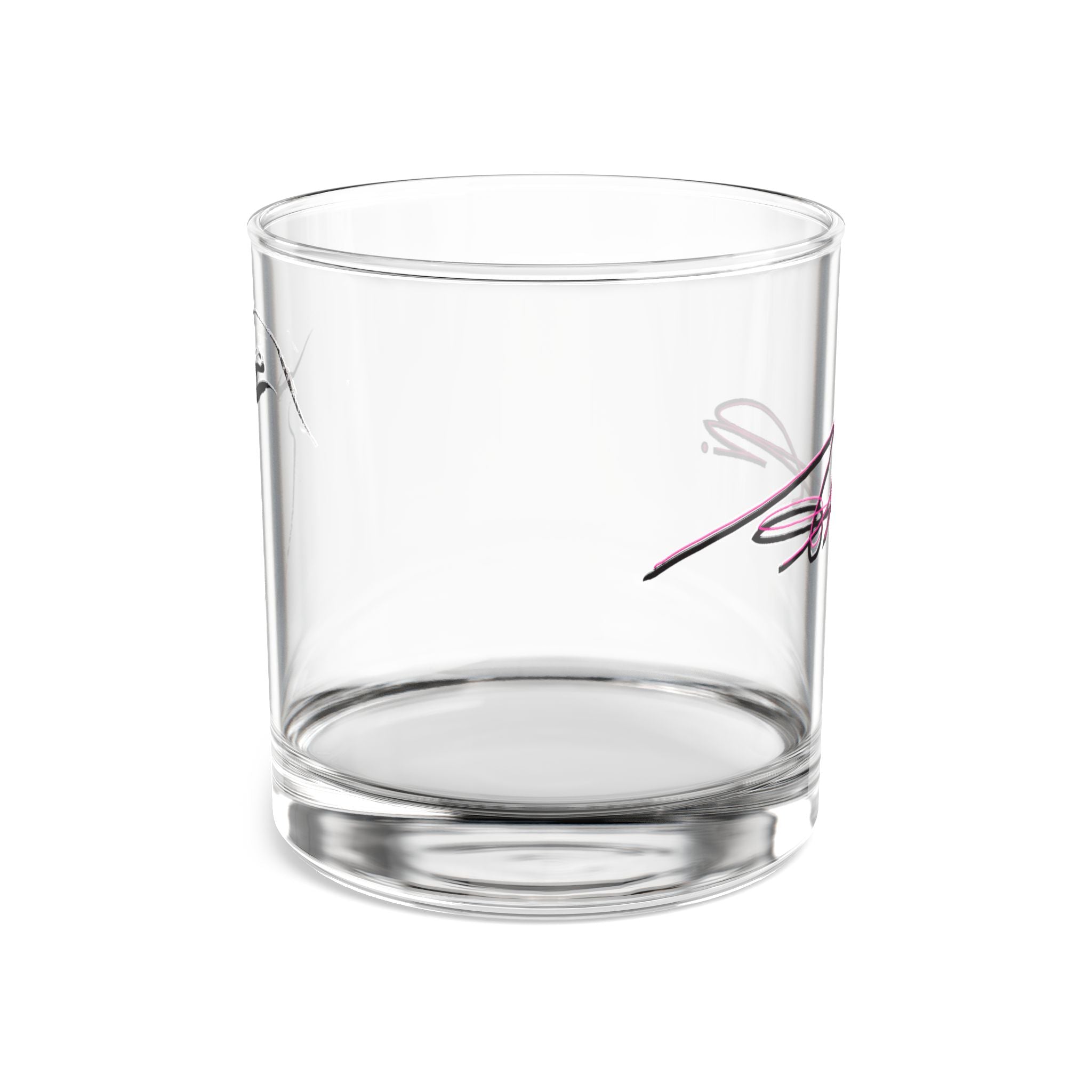 10oz Rocks Glass – Minimal Pink Signature Whiskey Tumbler