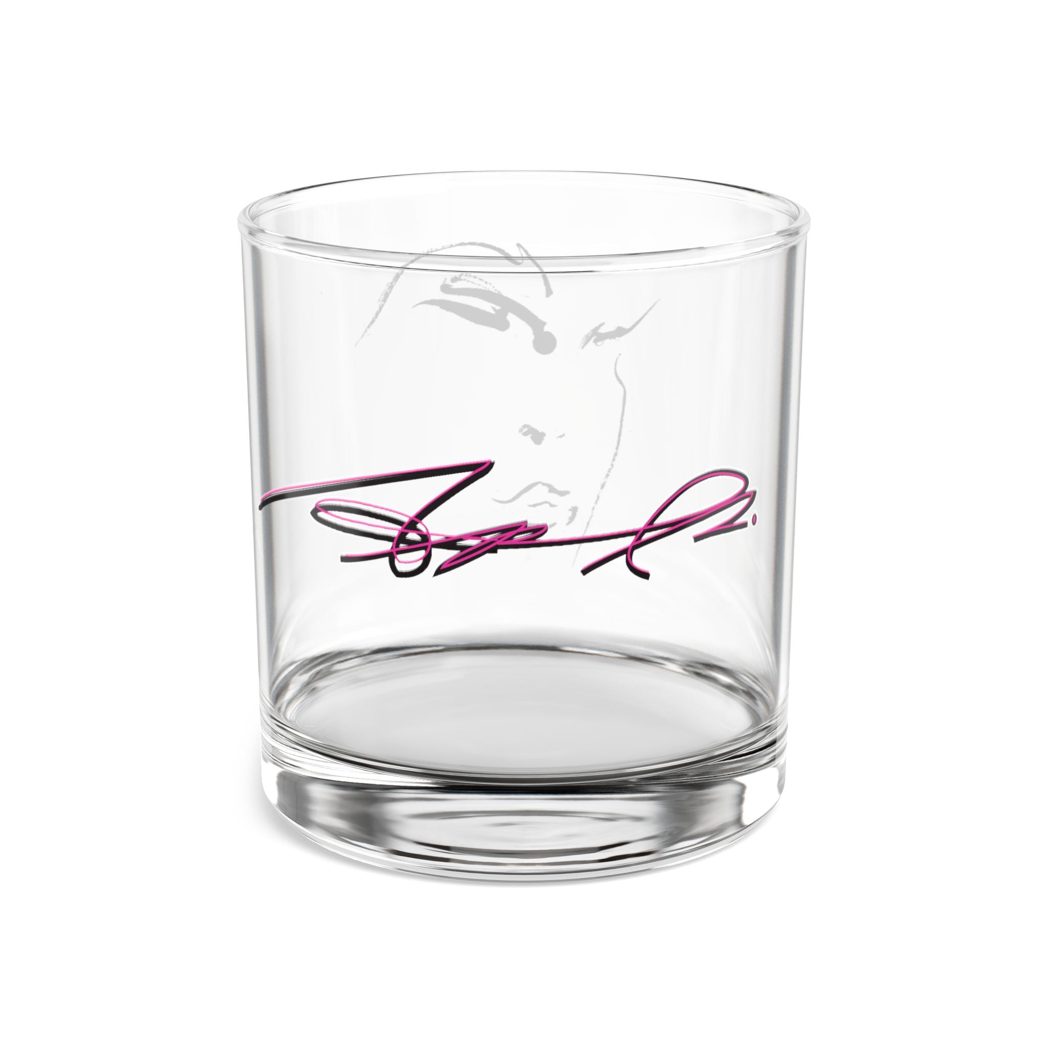 10oz Rocks Glass – Minimal Pink Signature Whiskey Tumbler