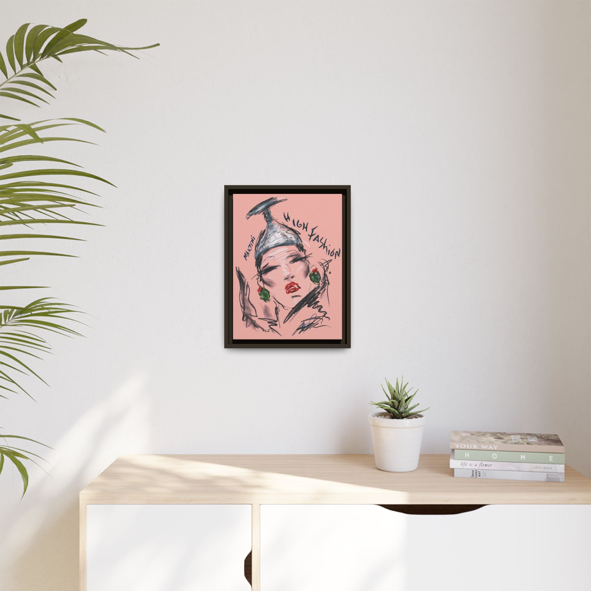 High Fashion Portrait Framed Canvas Wall Art