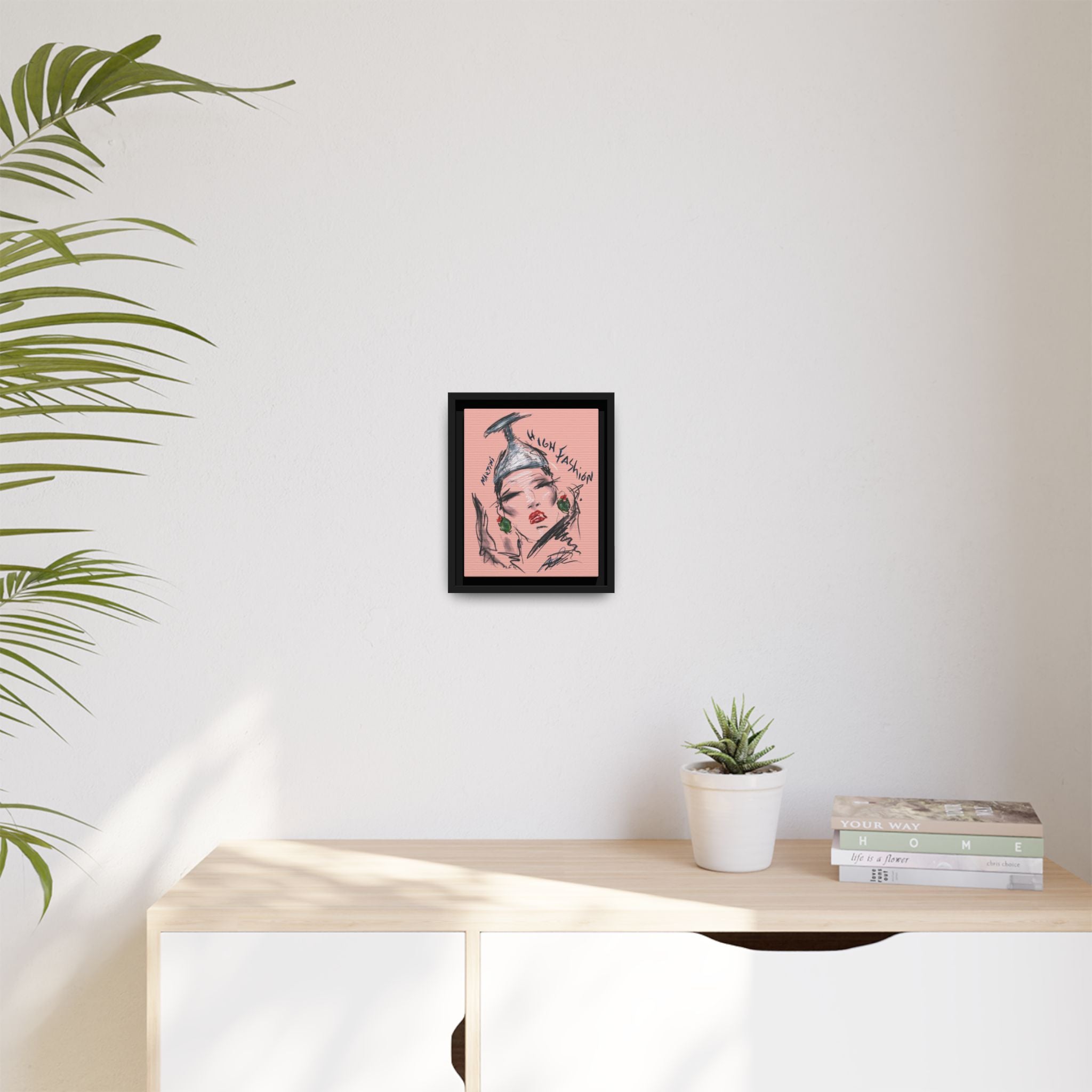 High Fashion Portrait Framed Canvas Wall Art