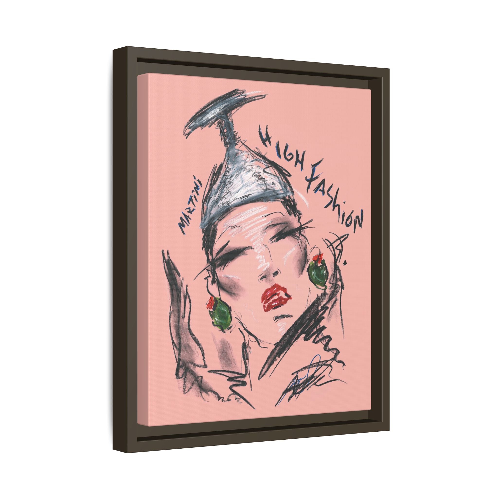 High Fashion Portrait Framed Canvas Wall Art