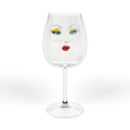 Wine Glass — Glam Face 12oz Stemmed Wine Glass (Red Lip & Green Eye Makeup Design)