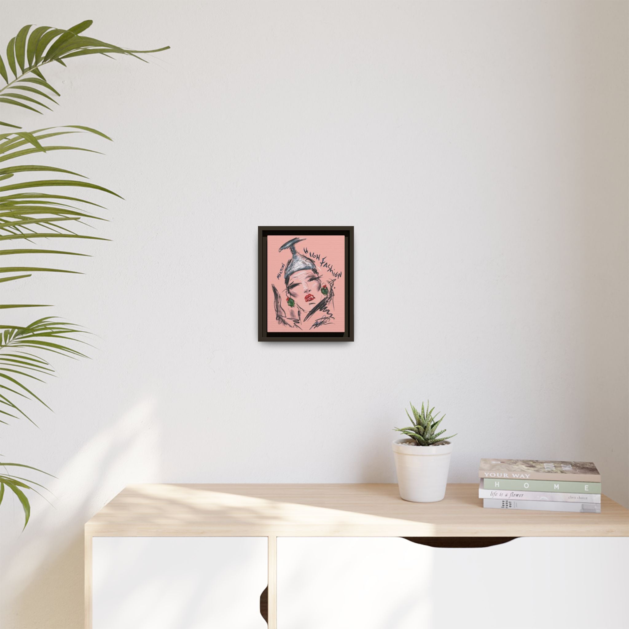 High Fashion Portrait Framed Canvas Wall Art