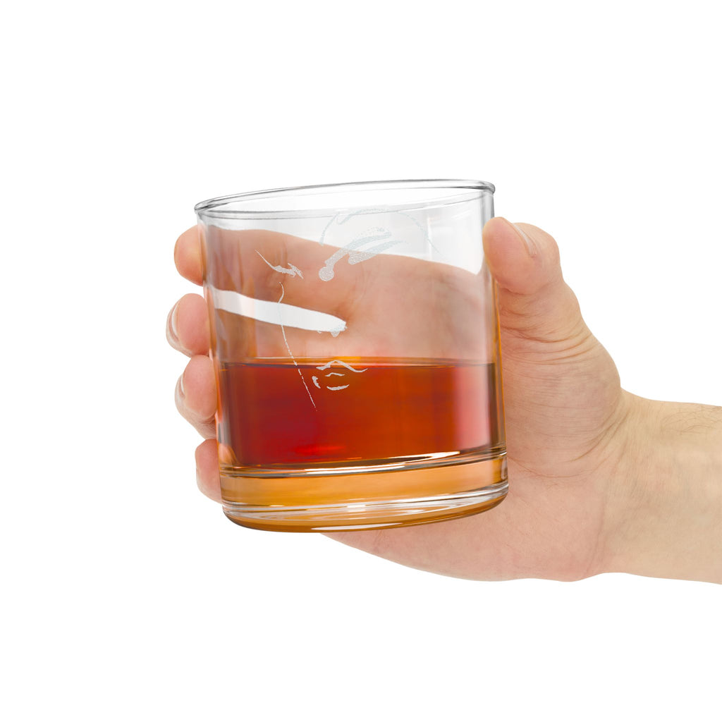 Engraved Whiskey Glass 10.5oz — Minimal Face Portrait Design