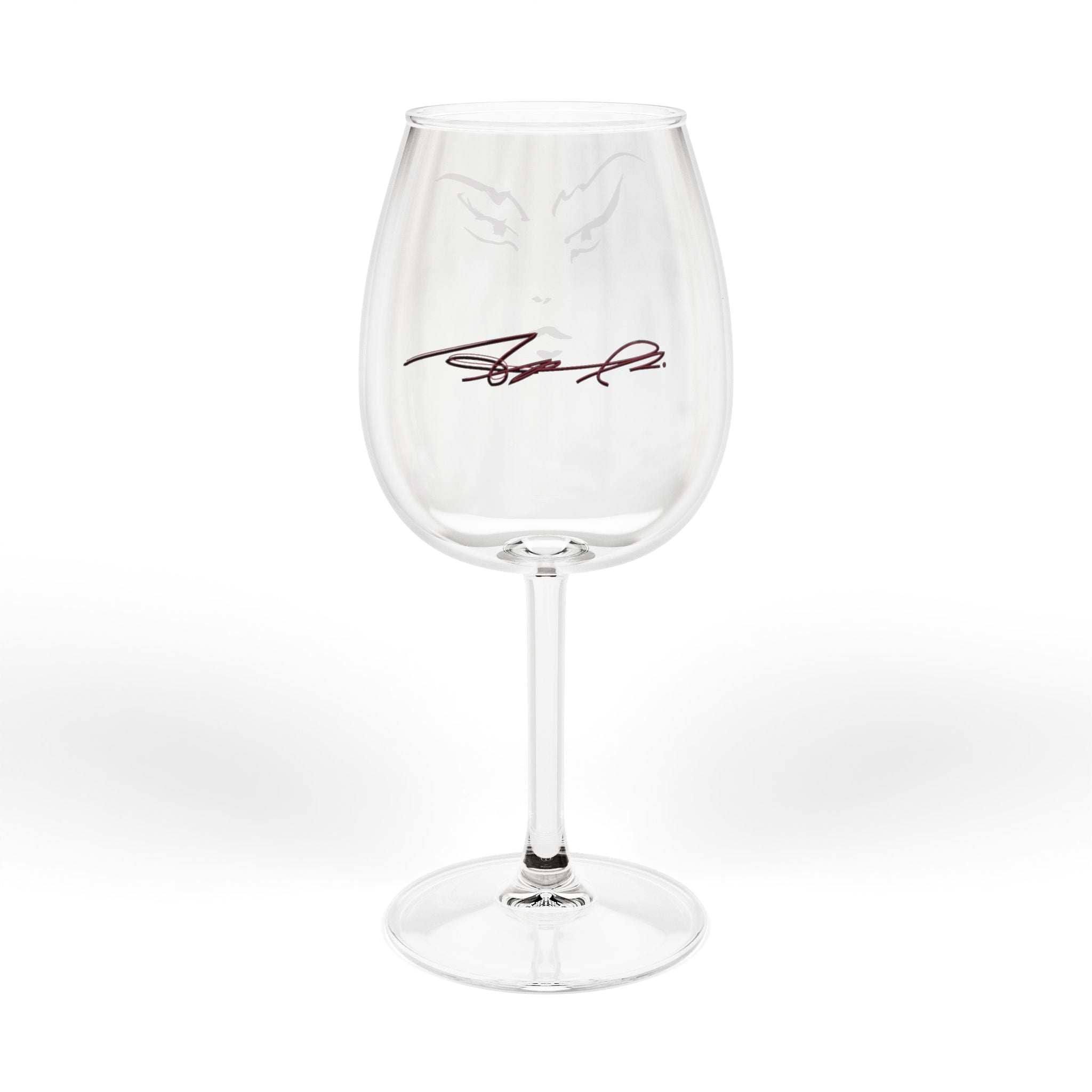 12oz Elegant Face Wine Glass — Modern Minimalist Stemware for Gifts & Entertaining