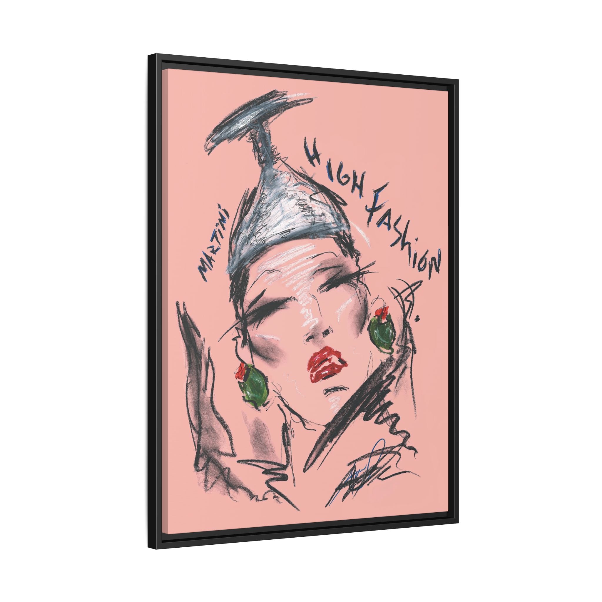 High Fashion Portrait Framed Canvas Wall Art
