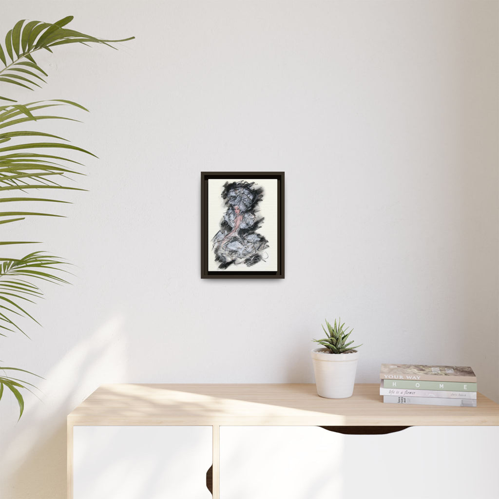 Framed Matte Canvas Art - Fashion Sketch Ballerina Illustration
