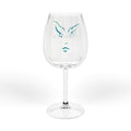 12oz Wine Glass with Minimalist Abstract Face Design — Modern Artistic Stemware