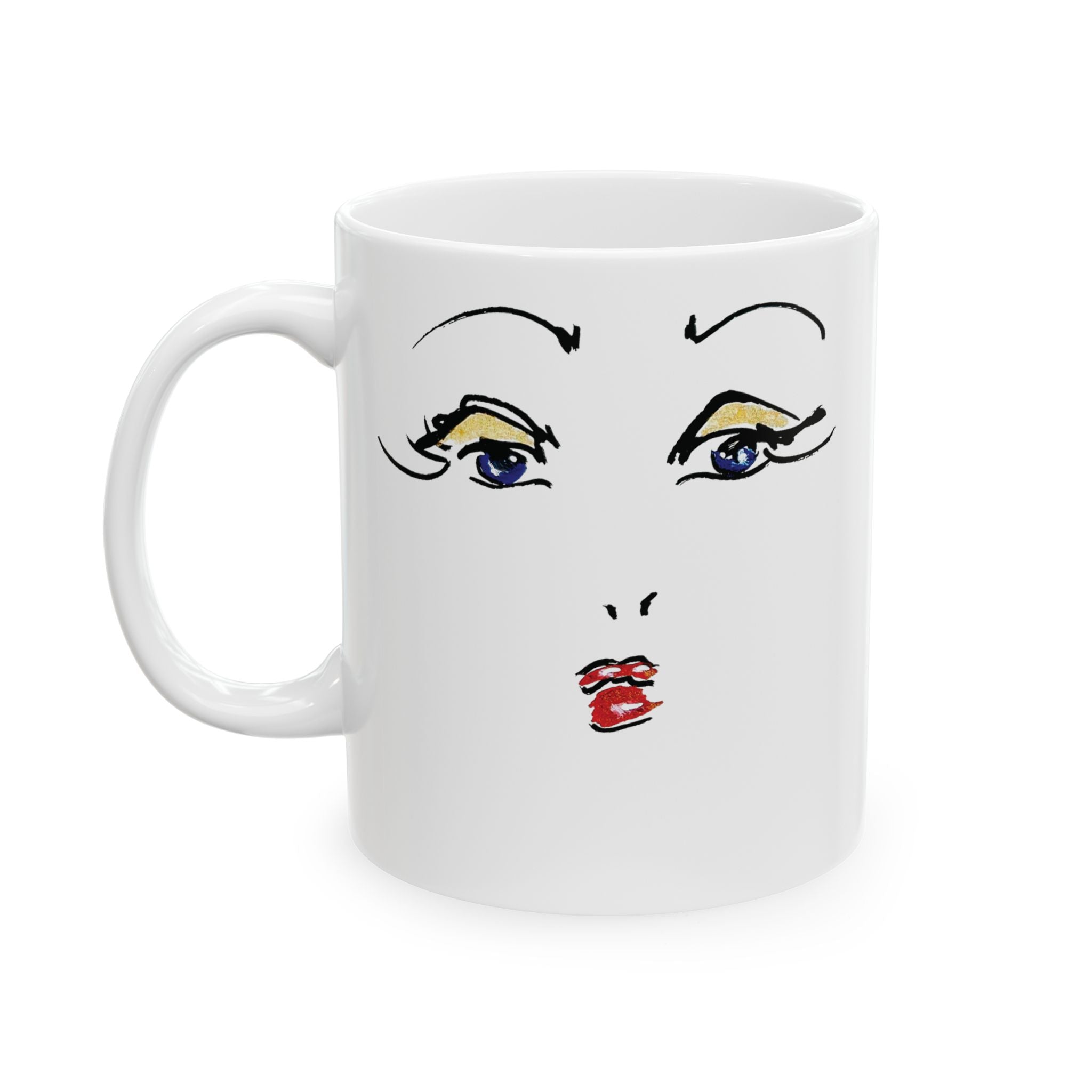Ceramic Mug - Minimal Eyelash & Signature Design, Makeup Artist Gift (11oz, 15oz)