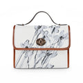 Canvas Satchel — Minimalist Black Ink Floral Waterproof Bag