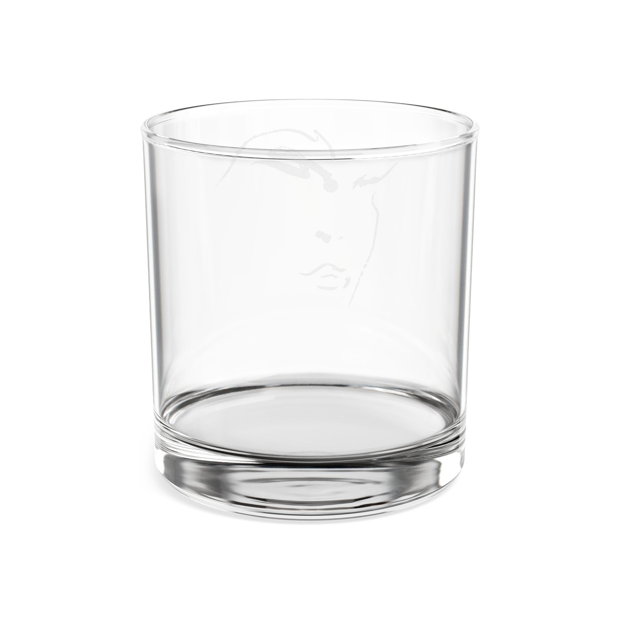 Engraved Whiskey Glass 10.5oz — Minimal Face Portrait Design