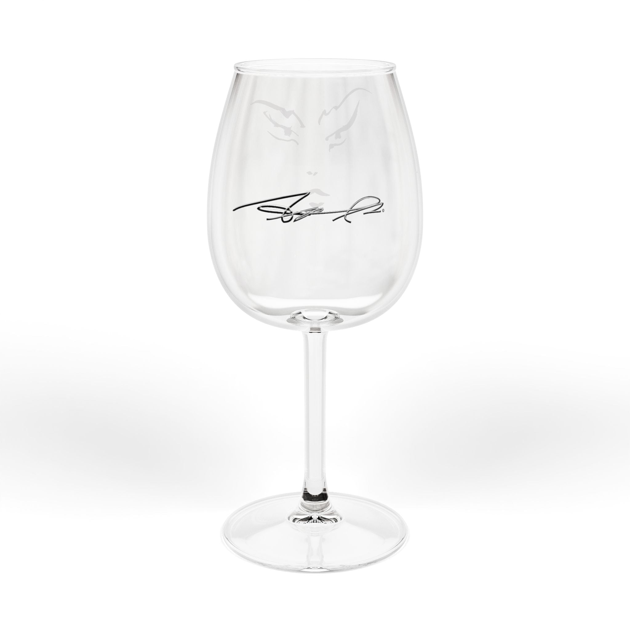 12oz Wine Glass with Minimalist Face Line Art — Elegant Stemmed Glassware for Gifts & Entertaining