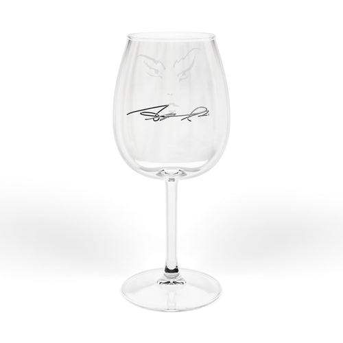 12oz Wine Glass with Minimalist Face Line Art — Elegant Stemmed Glassware for Gifts & Entertaining