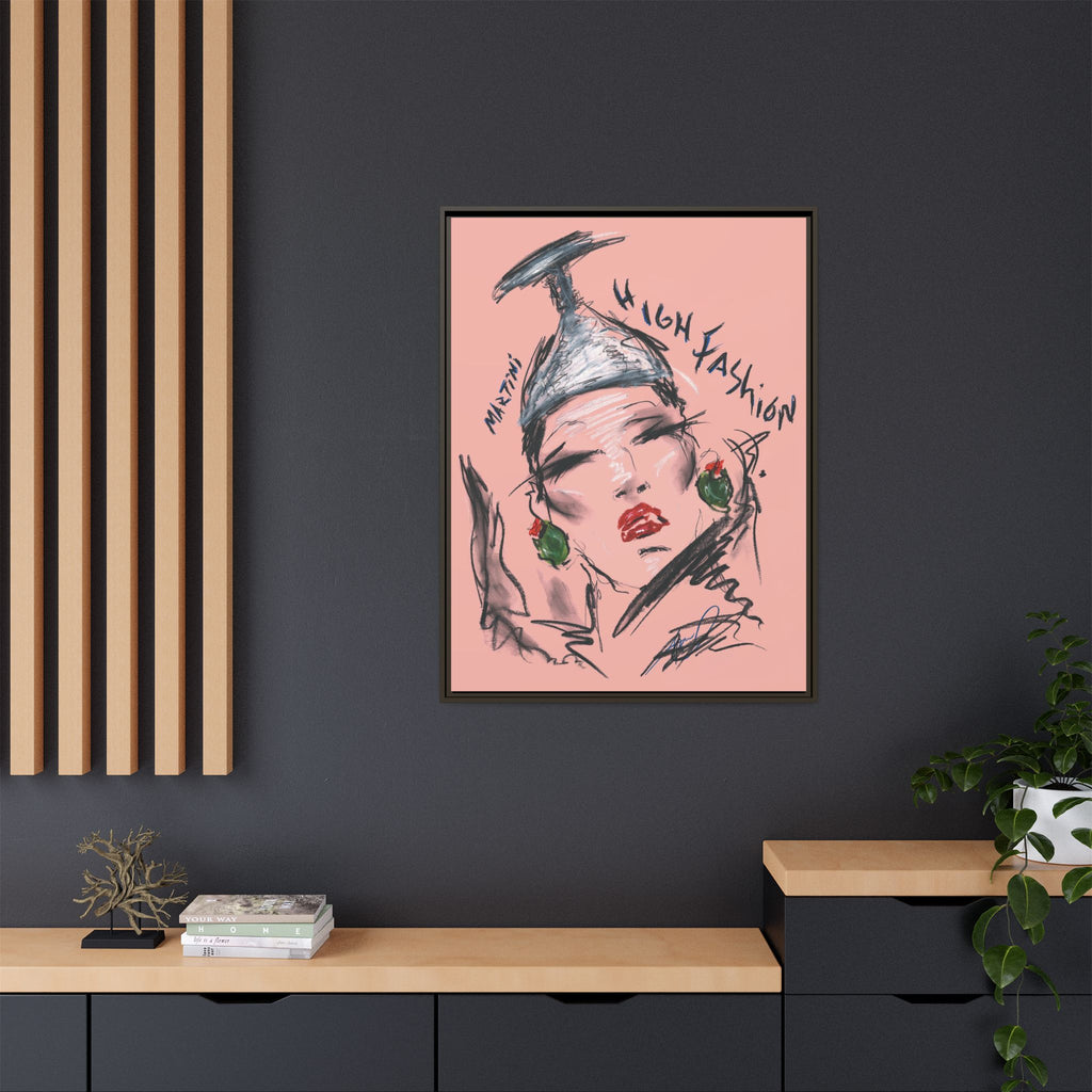 High Fashion Portrait Framed Canvas Wall Art