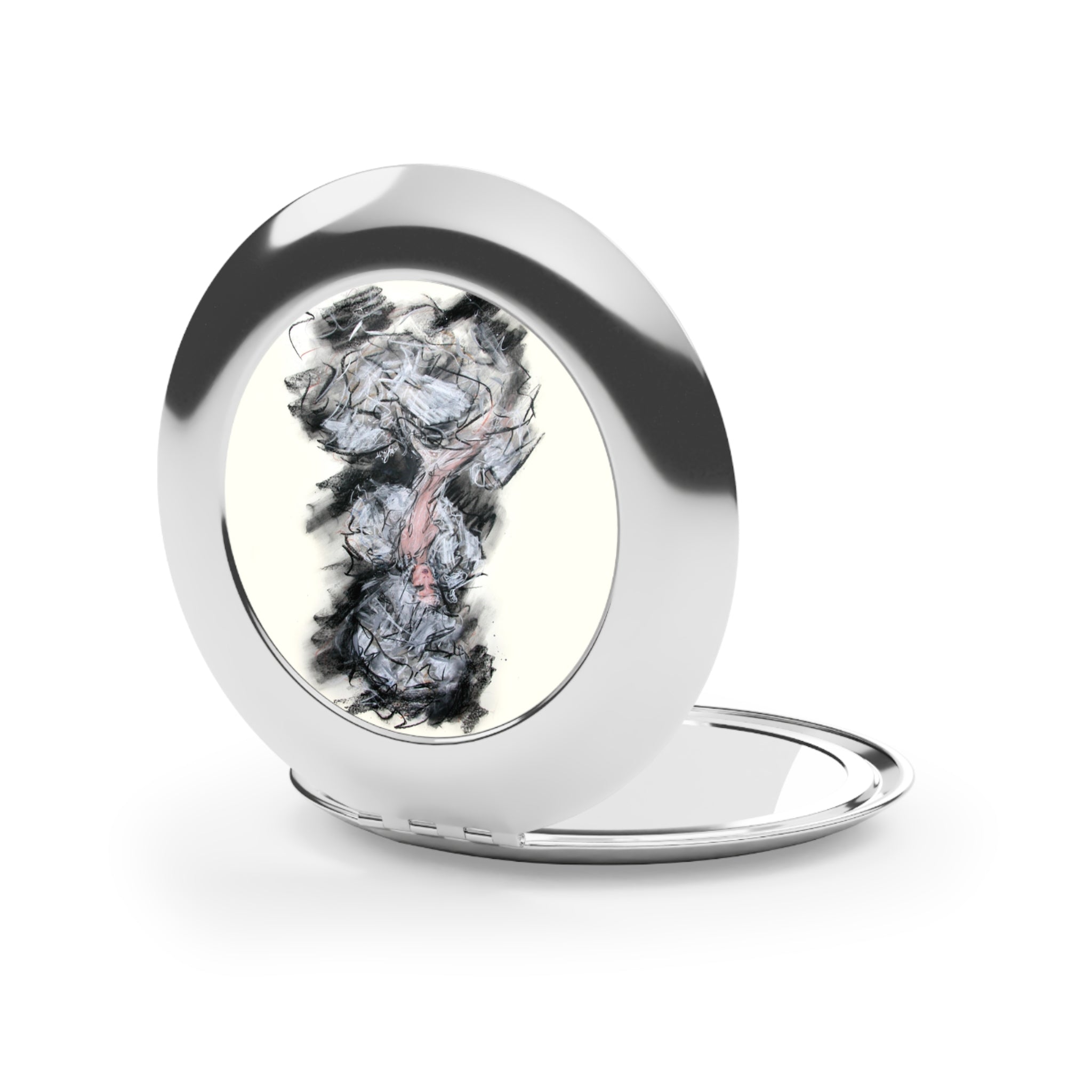 Compact Travel Mirror — Elegant Ballerina Sketch Pocket Mirror