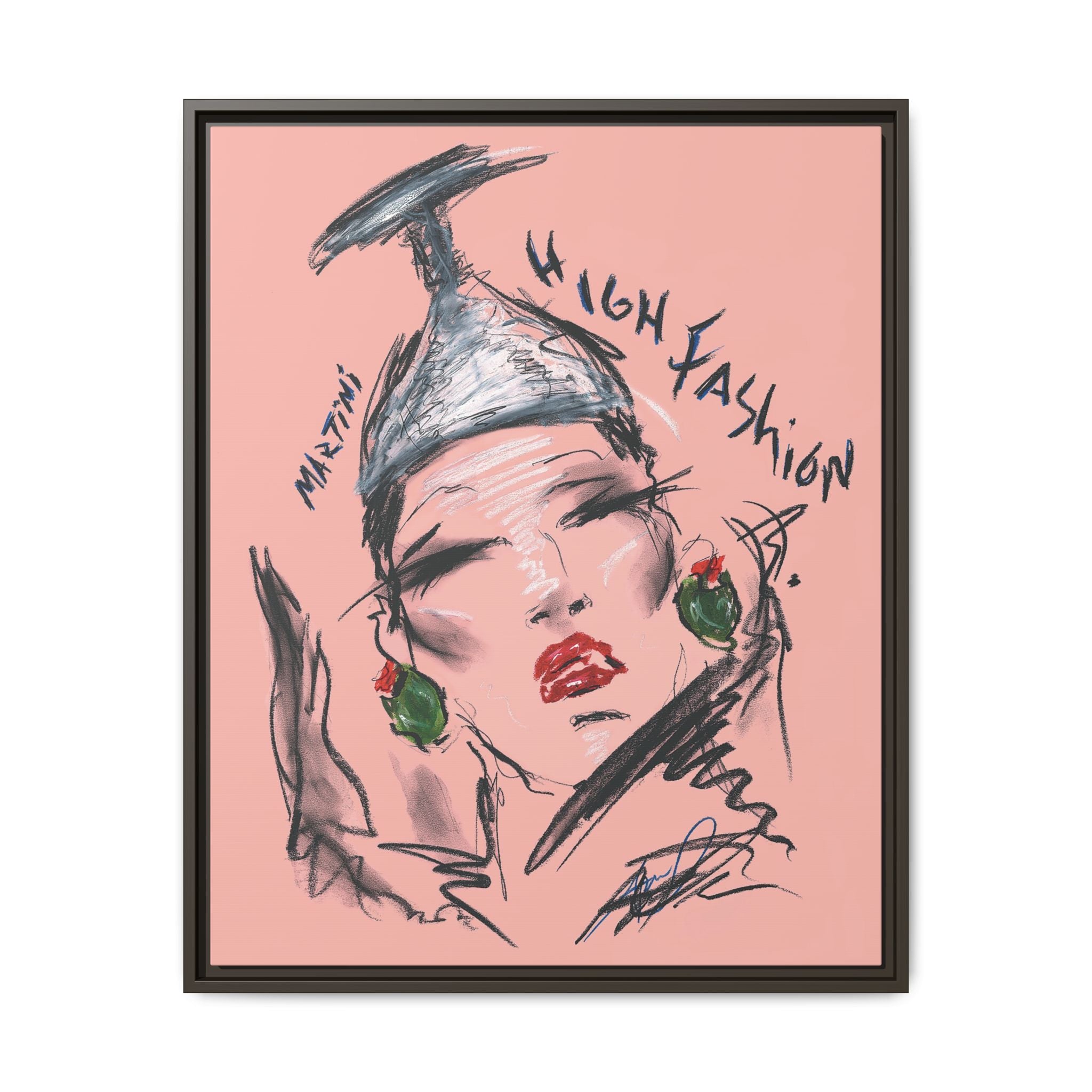 High Fashion Portrait Framed Canvas Wall Art
