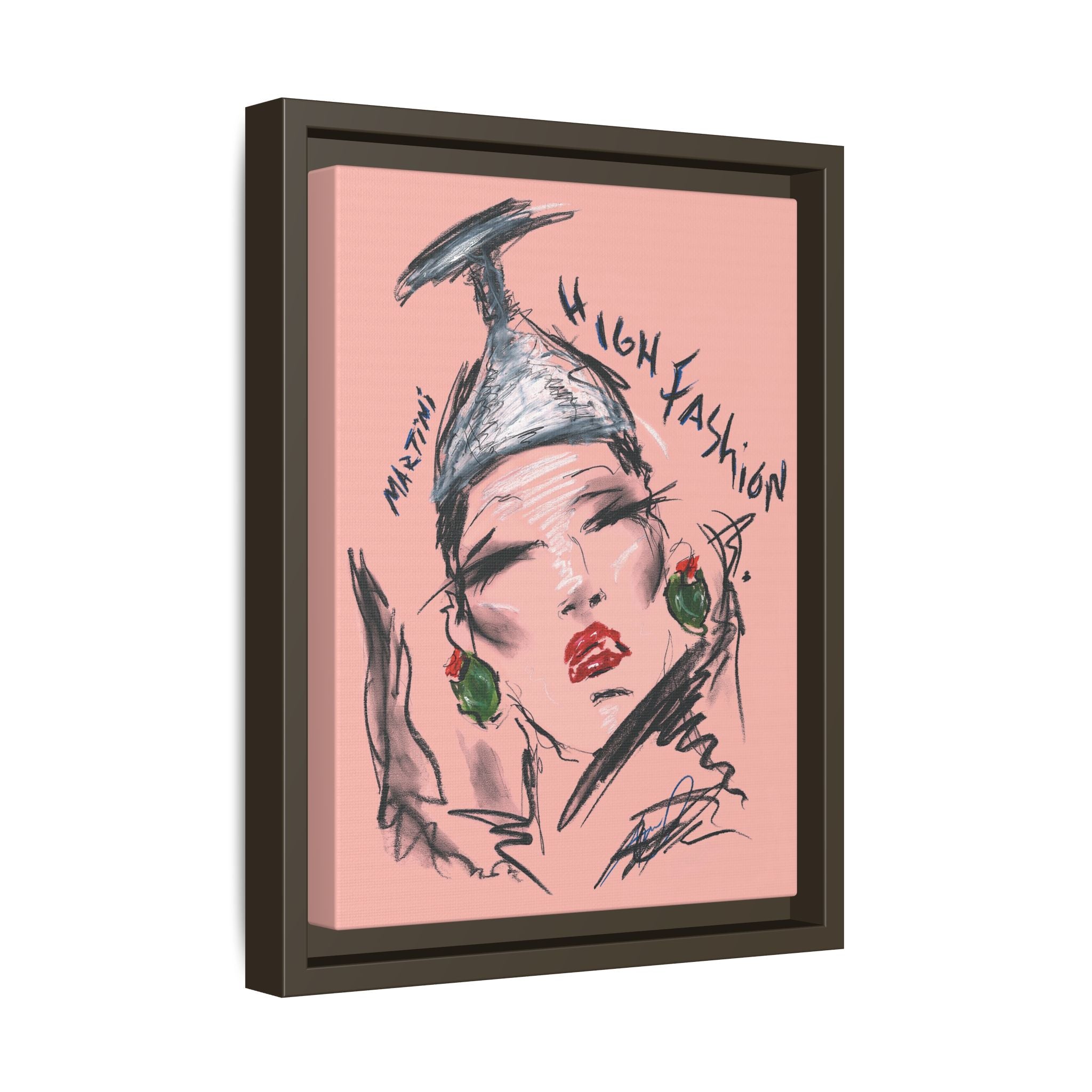 High Fashion Portrait Framed Canvas Wall Art