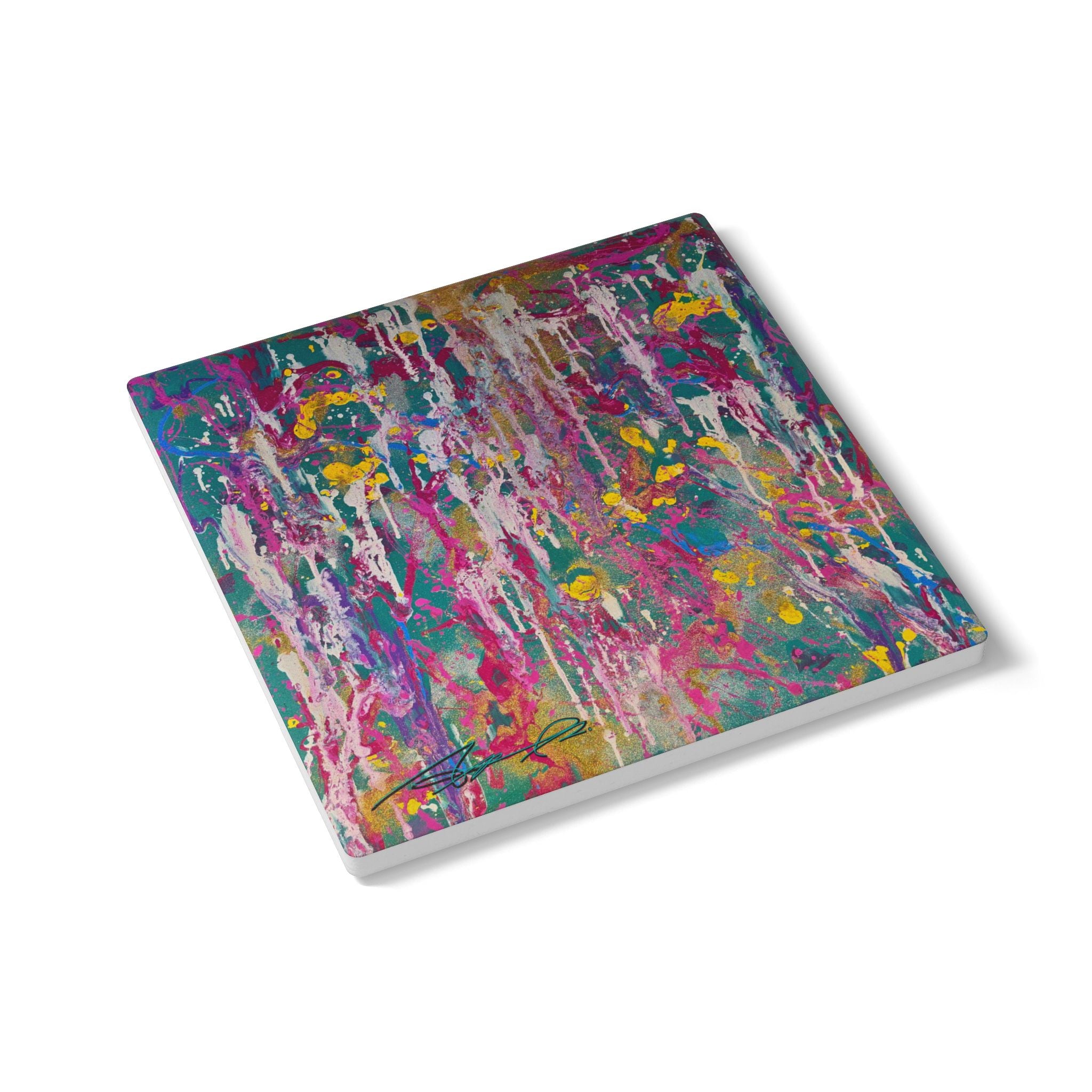 Contemporary Art Ceramic Coaster | Sunlight Through the Weeping Willows