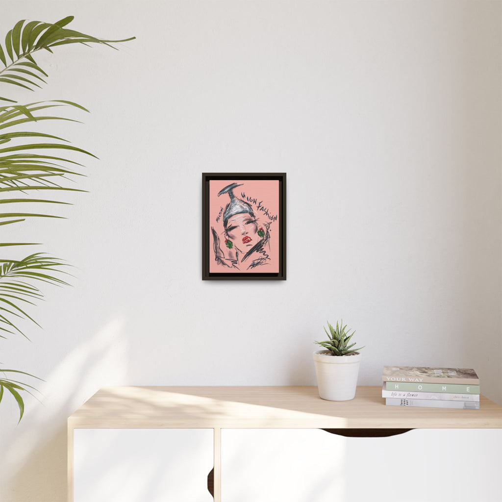 High Fashion Portrait Framed Canvas Wall Art