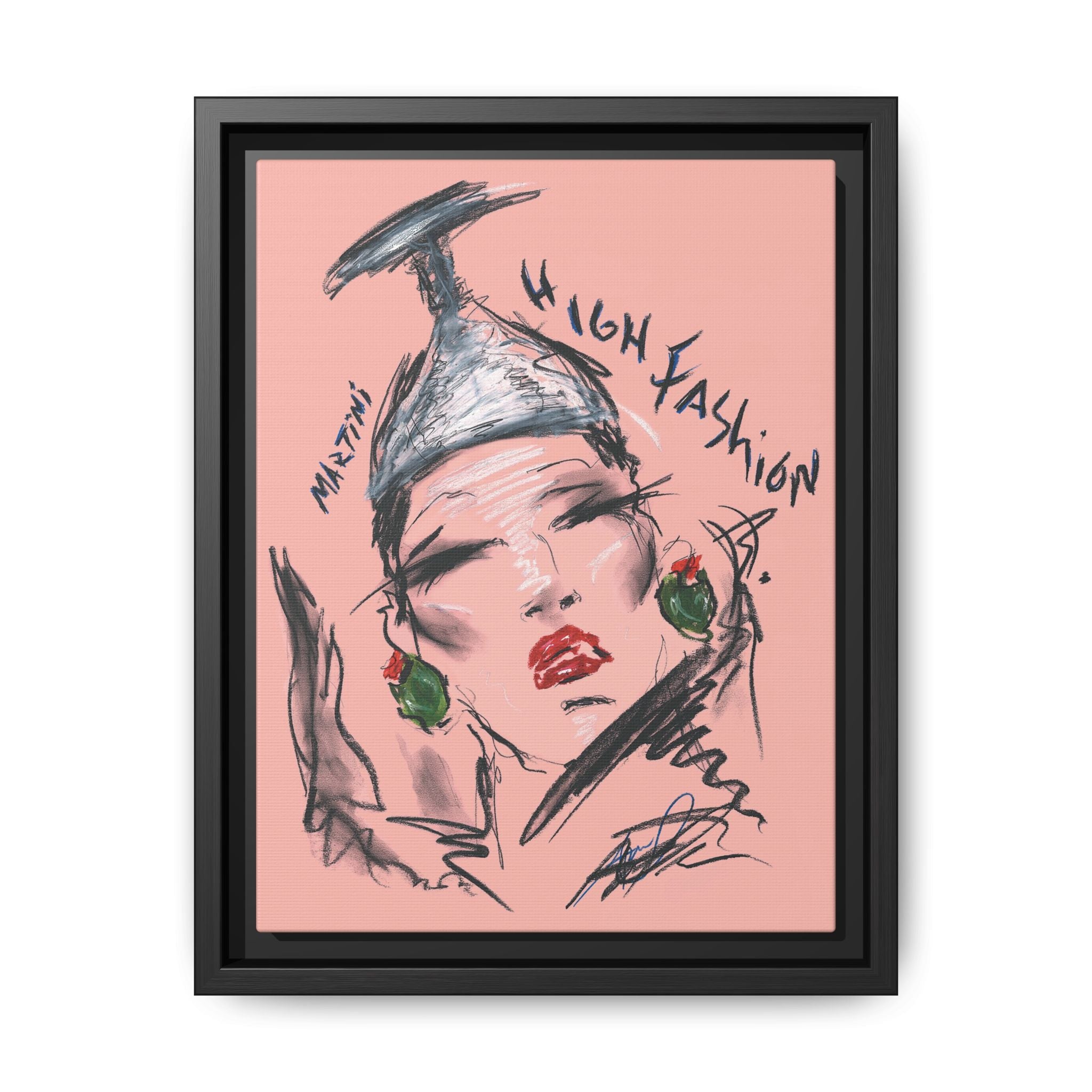 High Fashion Portrait Framed Canvas Wall Art