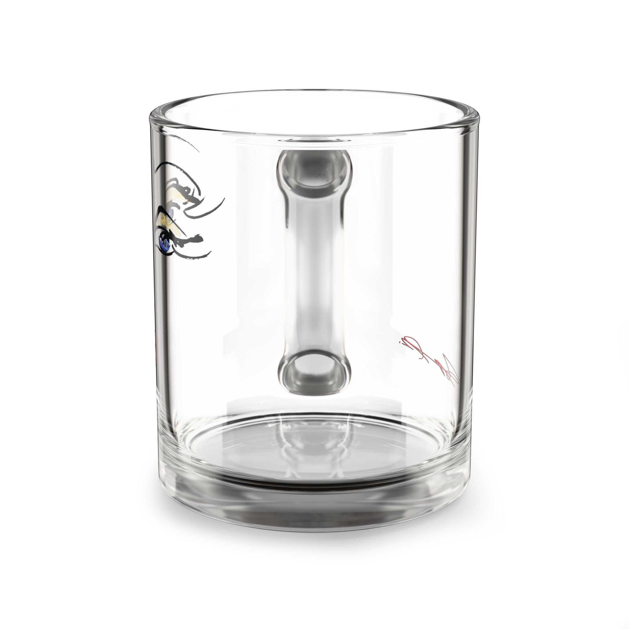 Minimalist Face Sketch Glass Mug | 10oz Clear Coffee Cup