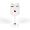 12oz Wine Glass with Glam Face Art – Red Lip & Green Eye Makeup Design