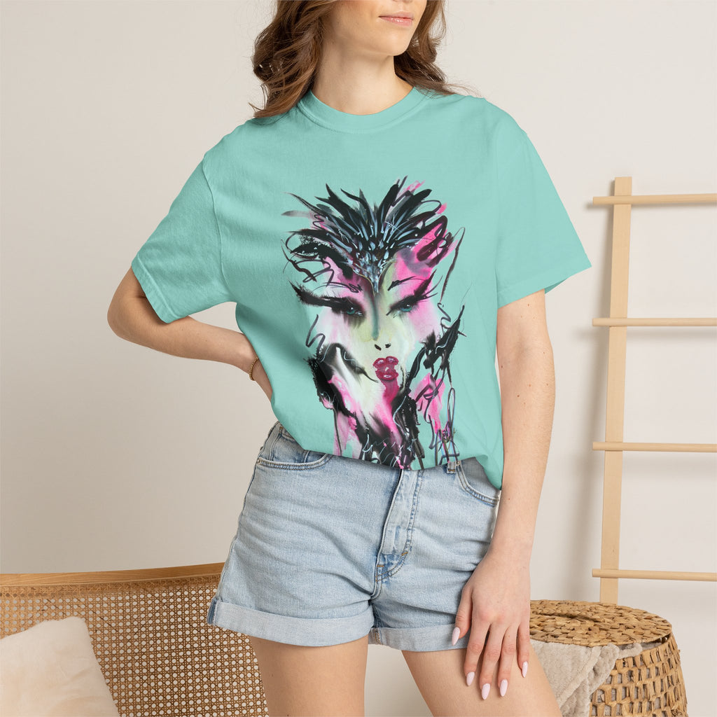 Avant-Garde Face Art T-Shirt | Abstract Watercolor Portrait