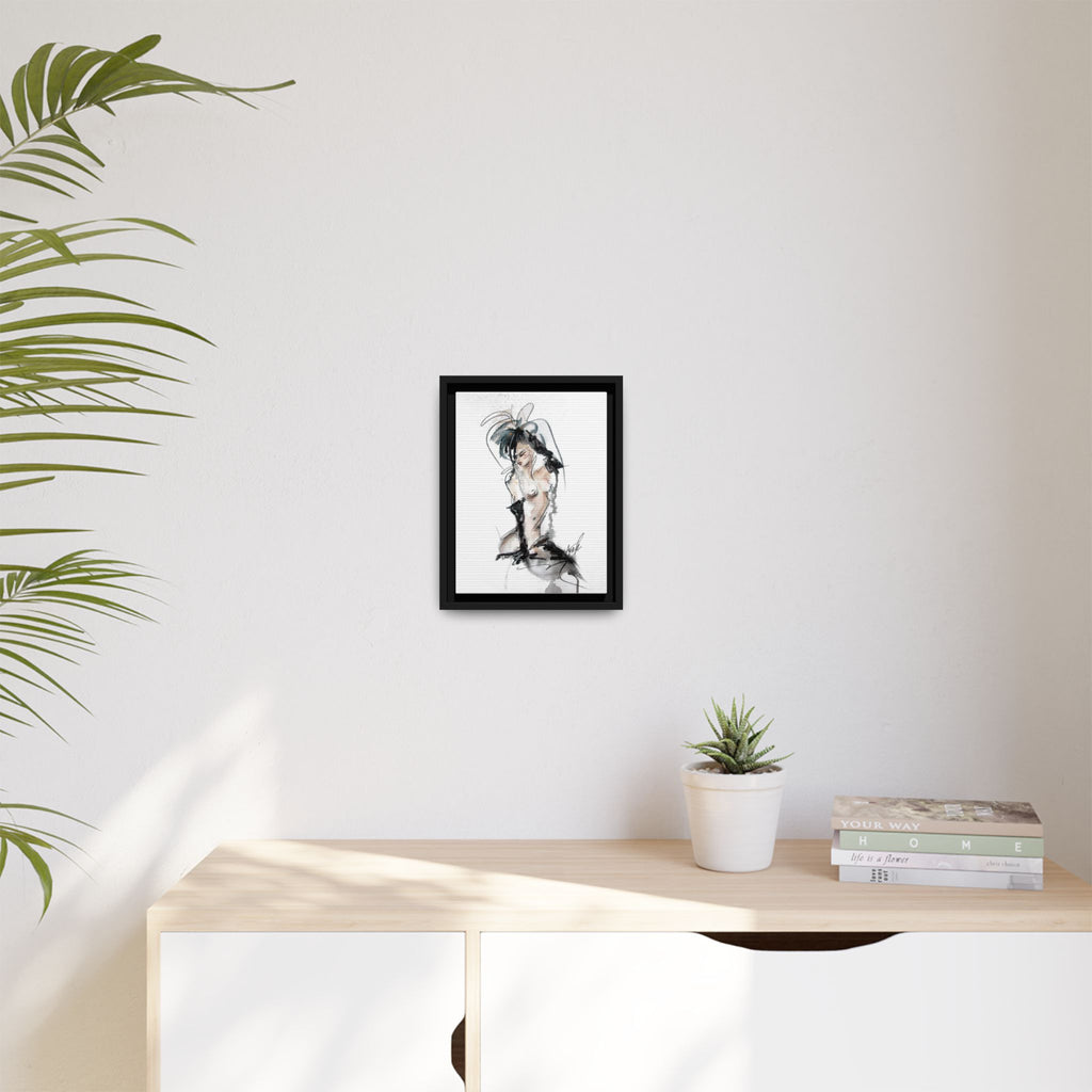 Woman in Black Gloves | Framed Nude Figure Sketch