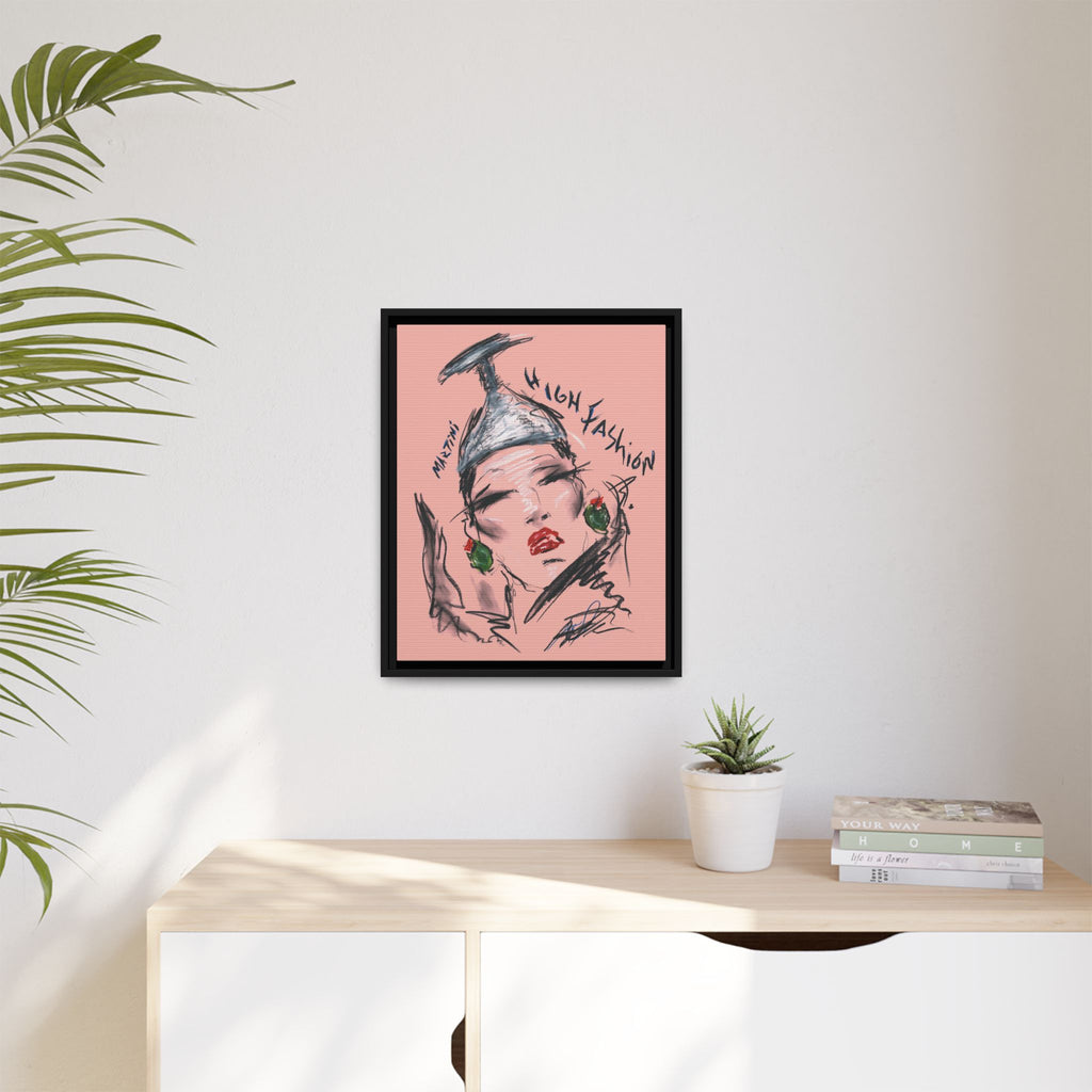 High Fashion Portrait Framed Canvas Wall Art