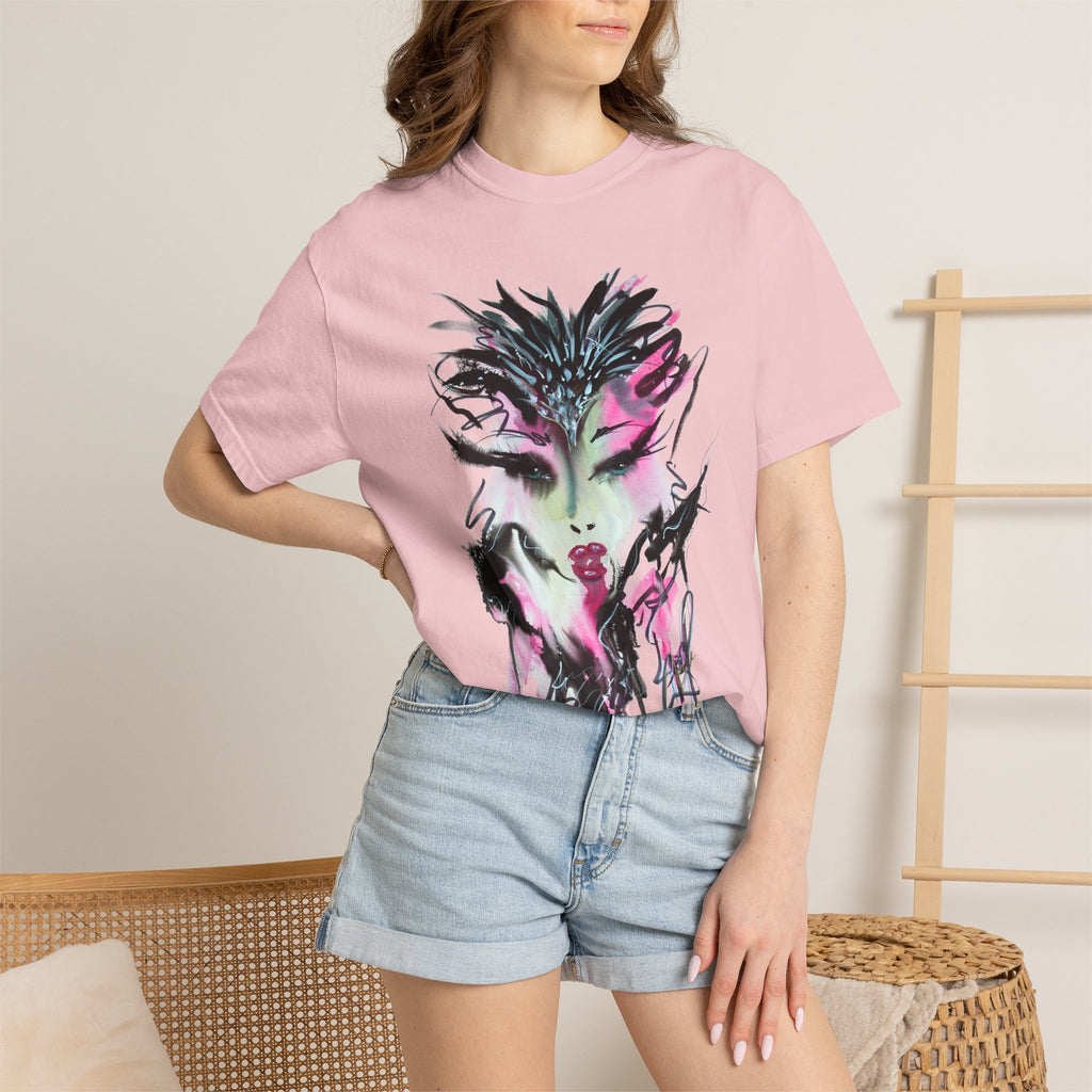 Avant-Garde Face Art T-Shirt | Abstract Watercolor Portrait