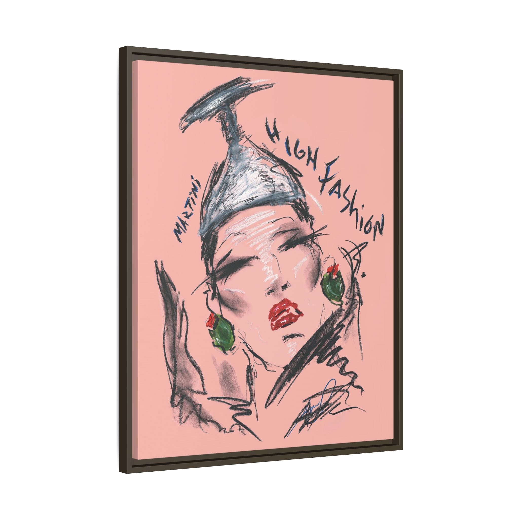 High Fashion Portrait Framed Canvas Wall Art
