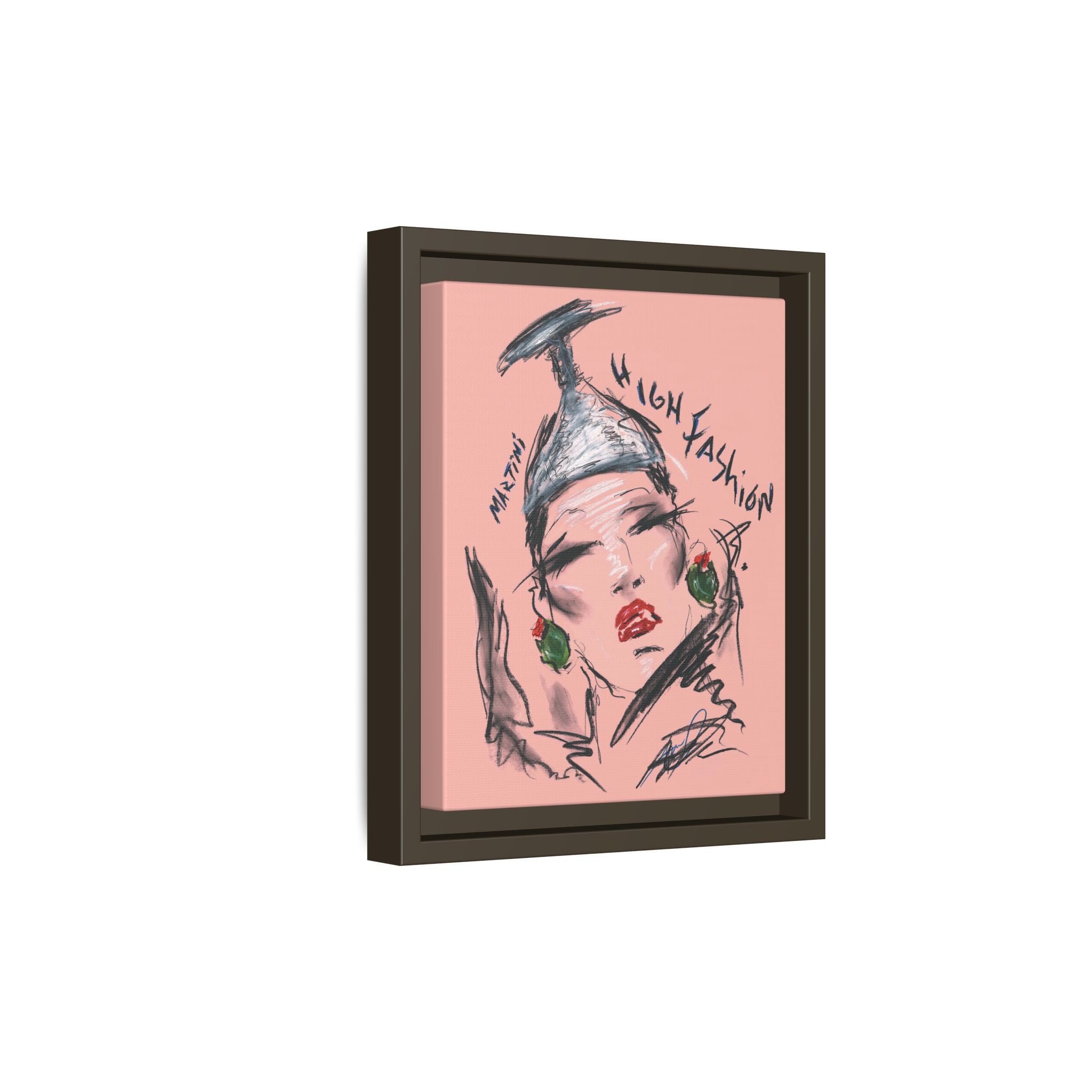 High Fashion Portrait Framed Canvas Wall Art