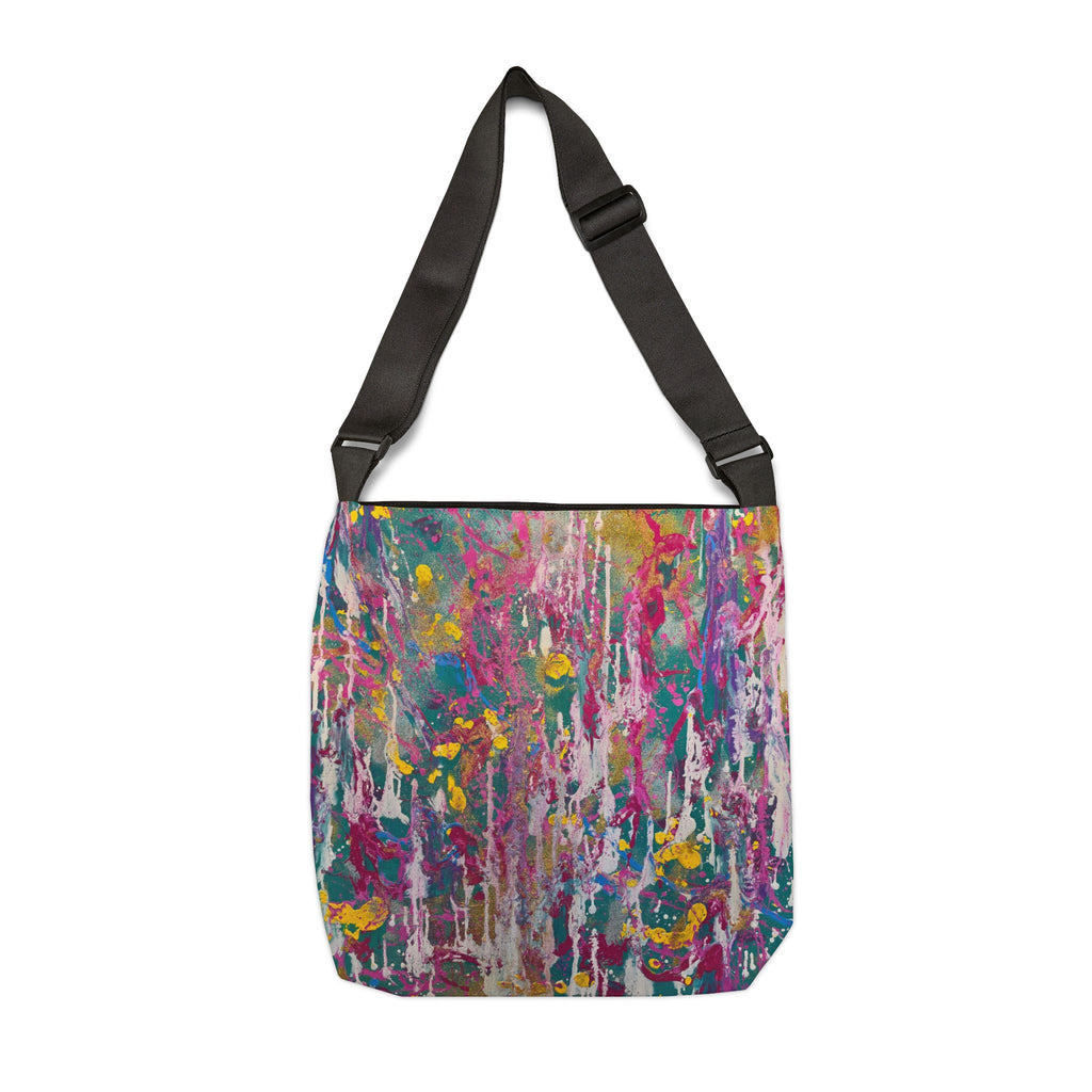 Abstract Color Splash Tote Bag — Adjustable Art Print Shoulder Bag