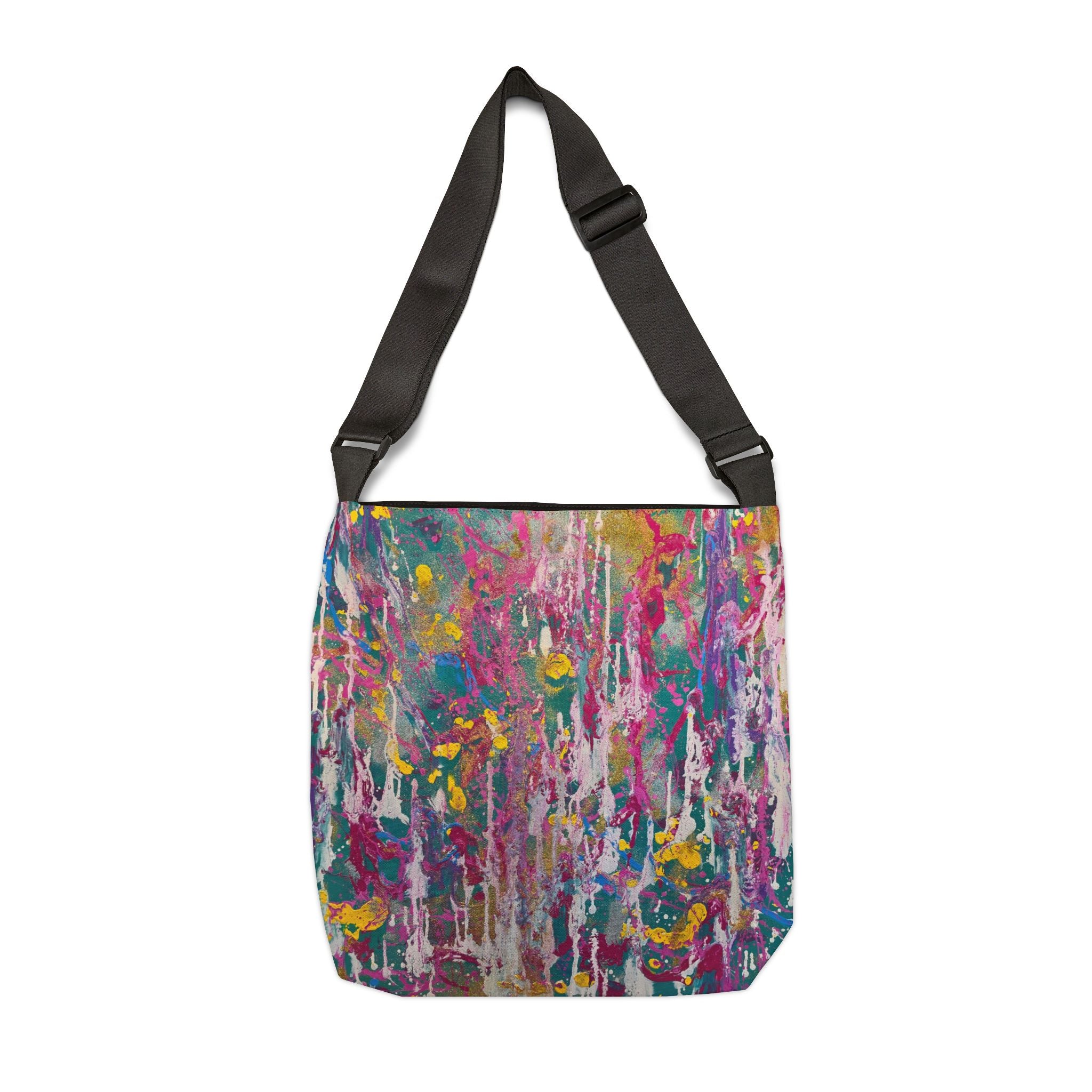 Abstract Color Splash Tote Bag — Adjustable Art Print Shoulder Bag