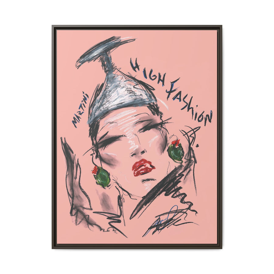 High Fashion Portrait Framed Canvas Wall Art