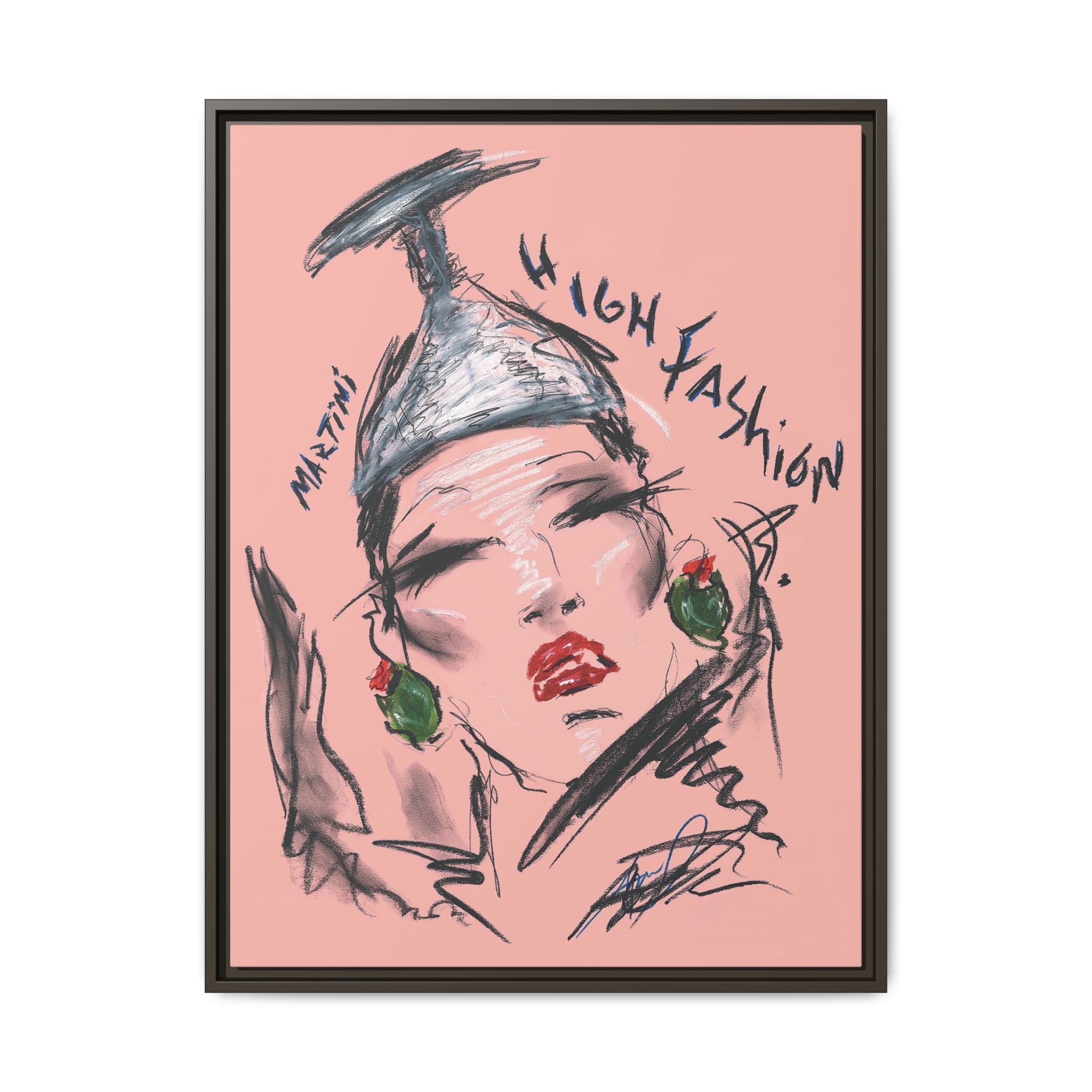 High Fashion Portrait Framed Canvas Wall Art