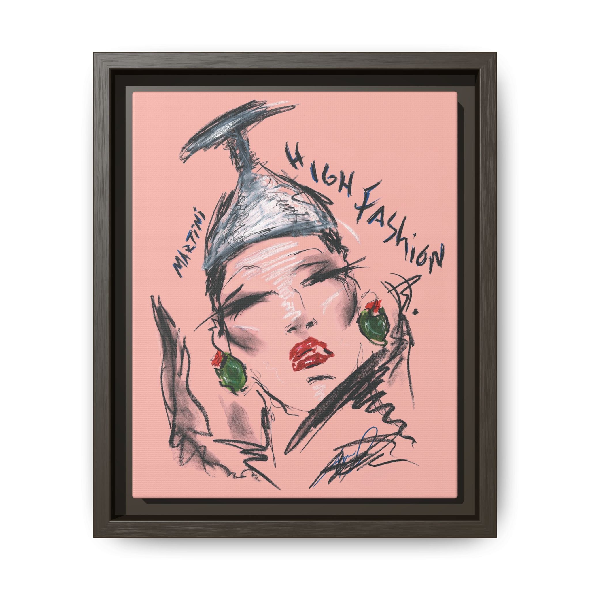 High Fashion Portrait Framed Canvas Wall Art