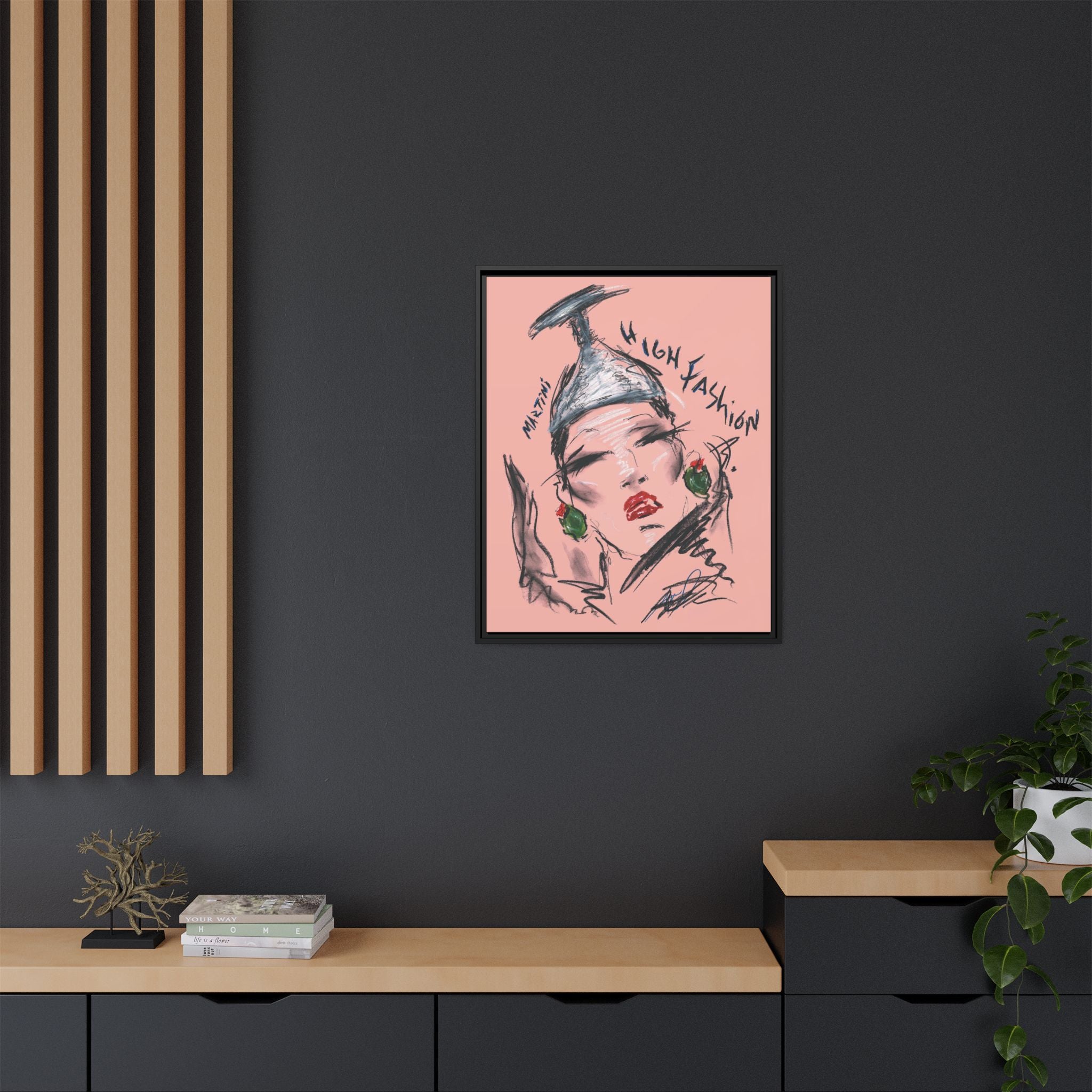 High Fashion Portrait Framed Canvas Wall Art