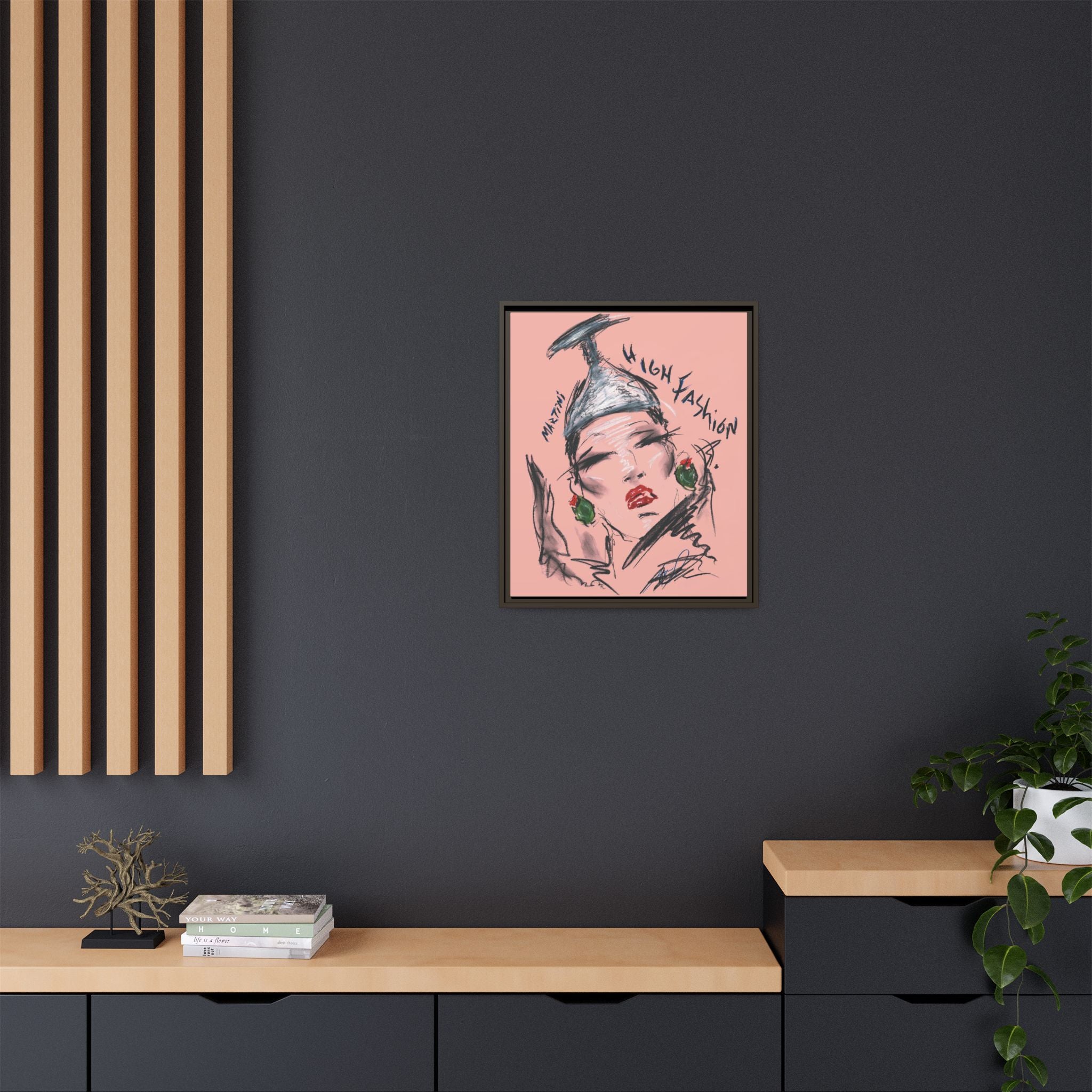 High Fashion Portrait Framed Canvas Wall Art
