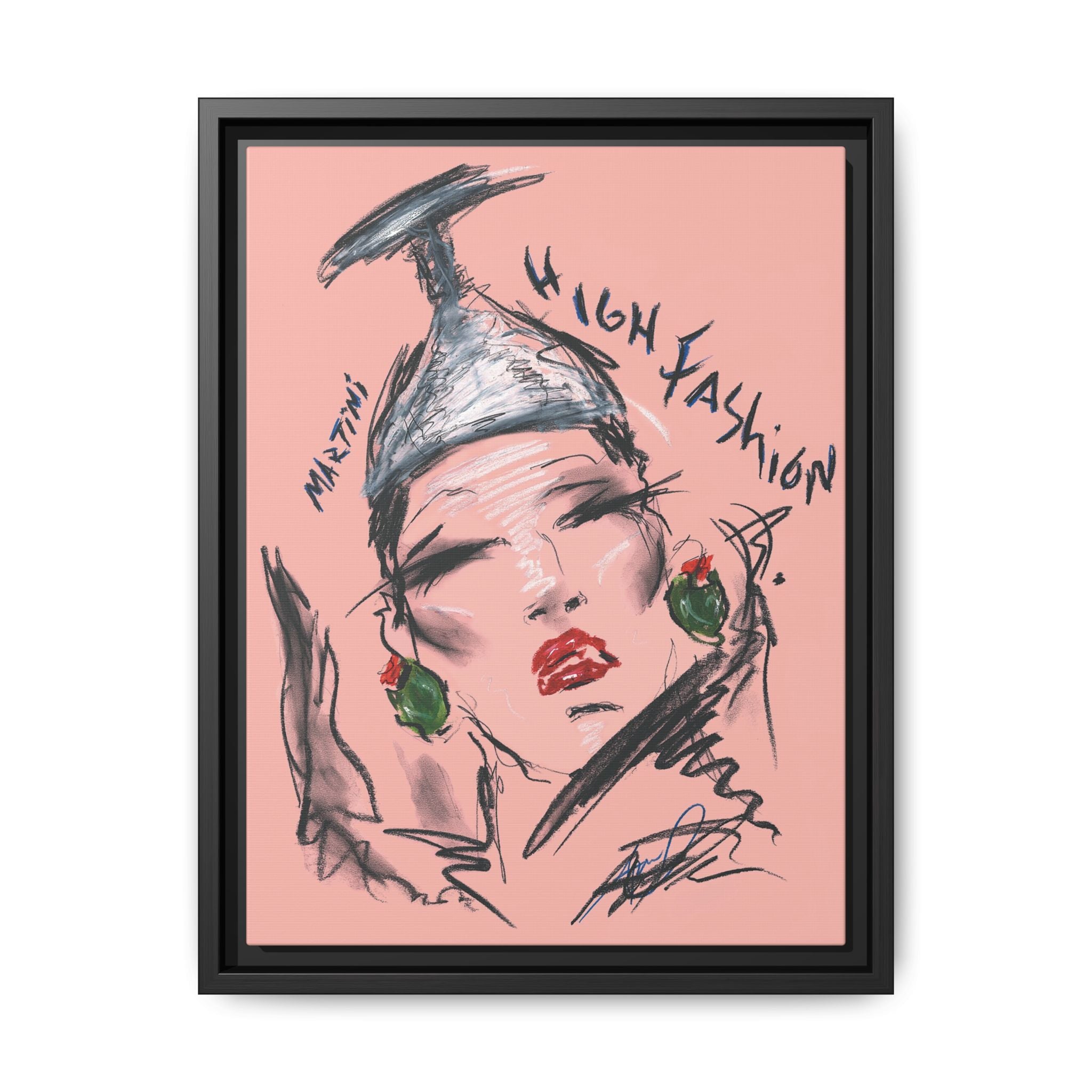 High Fashion Portrait Framed Canvas Wall Art