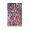 Abstract Color Splash Tea Towel — Vibrant Pink, Teal & Gold Microfiber Kitchen Towel