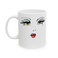 Minimal Watercolor Eye Ceramic Mug — Artistic Eyelash Coffee Cup (11oz, 15oz)