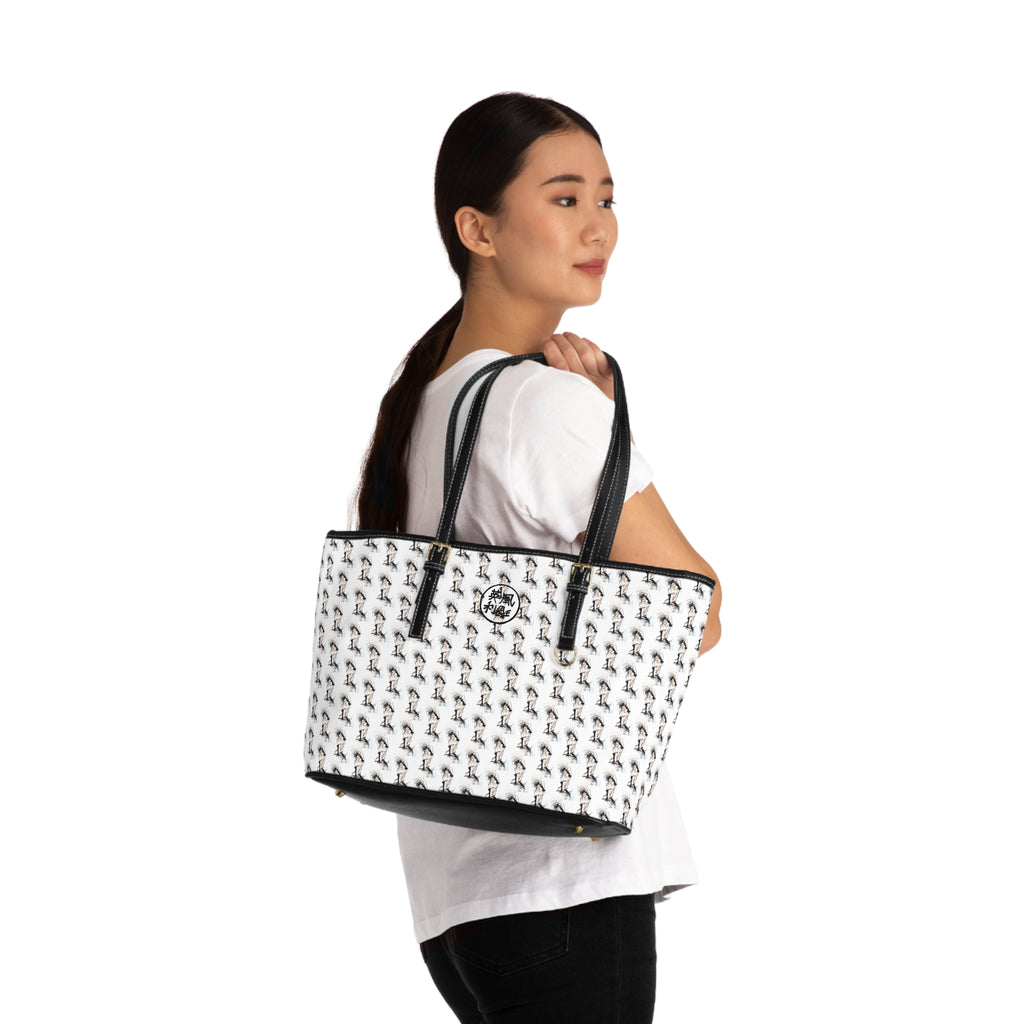 Pin-Up  Print Tote with Black Trim